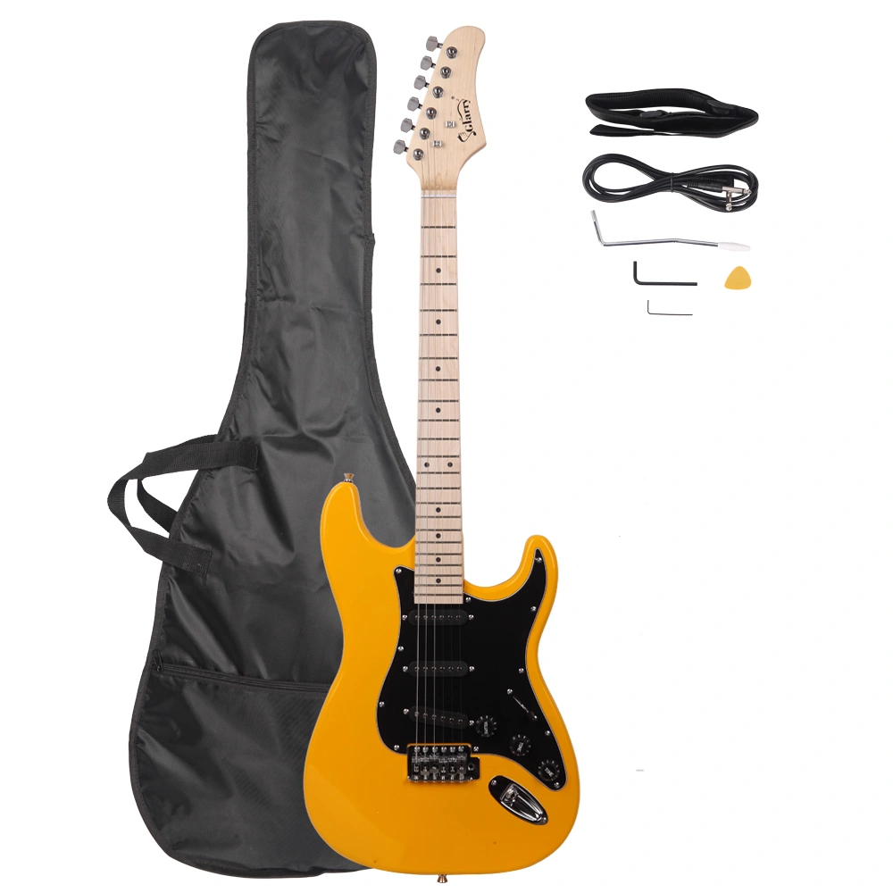 GST Electric Guitar Kit in Orange with Black Pickguard, Complete Starter Guitar Set view 2