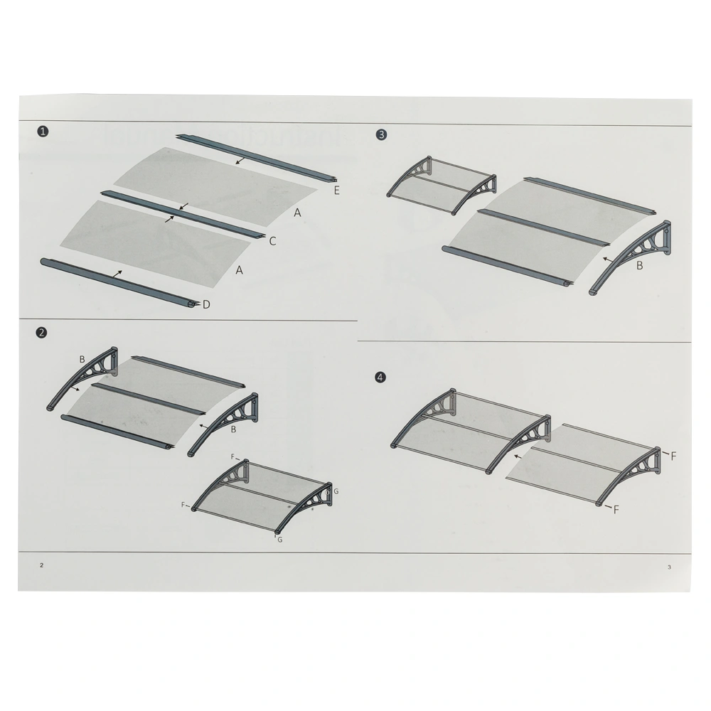 HT-200 x 100 Household Application Door & Window Rain Cover Eaves Black Holder view 10