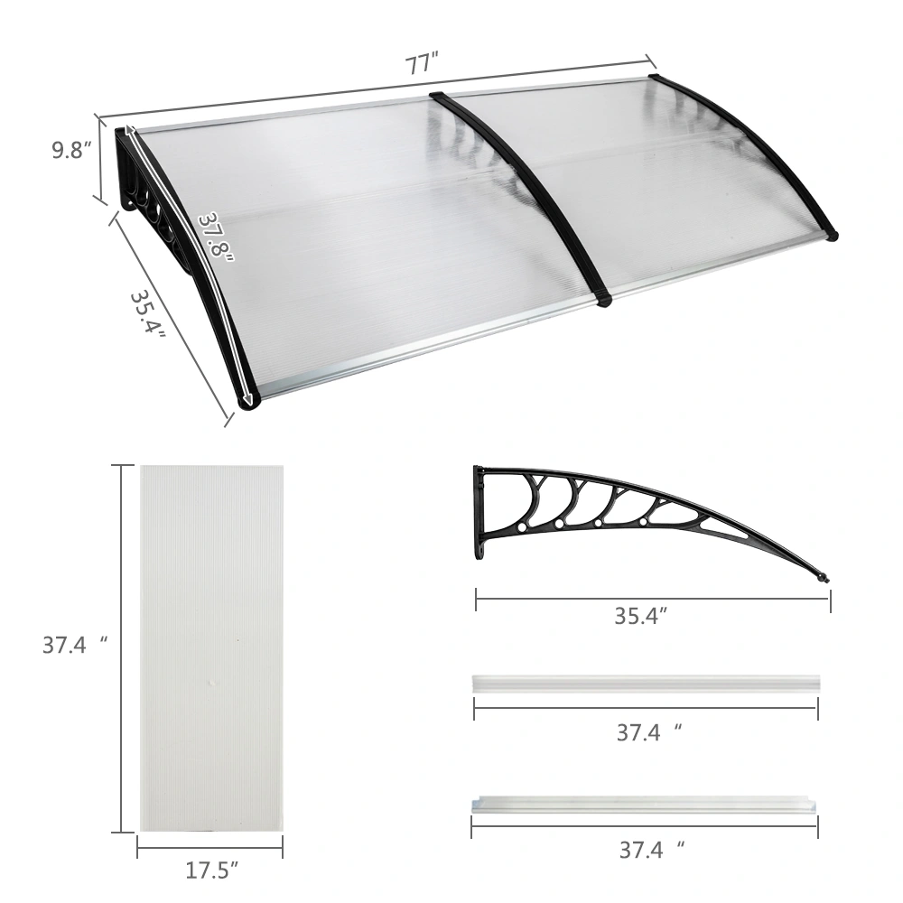 HT-200 x 100 Household Application Door & Window Rain Cover Eaves Black Holder view 21