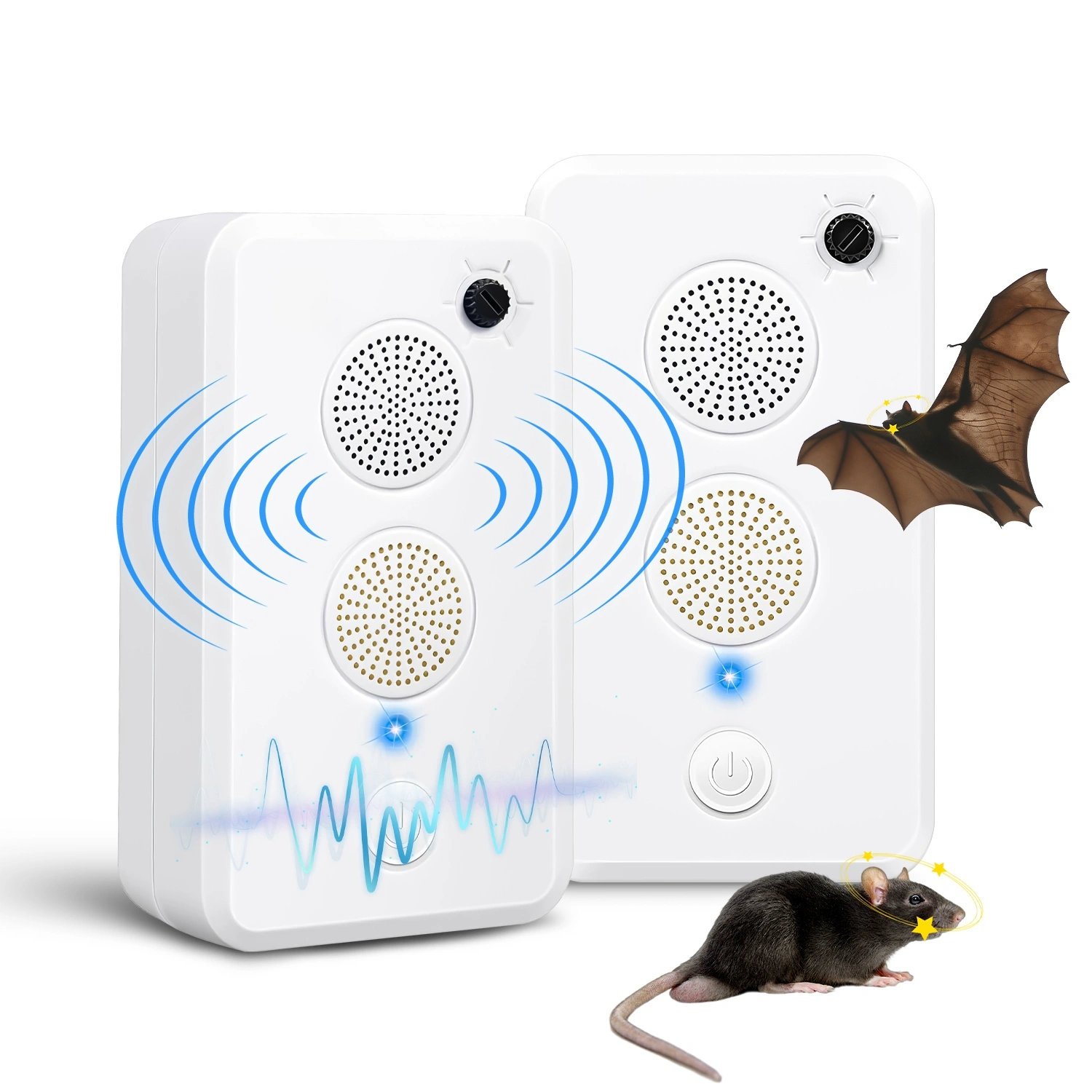 1‑75KHz Ultrasonic Electronic Unit, Rechargeable 950mAh Battery Powered Device with Dual Speakers, 6‑Level Settings for Home, Garage, Shed and Campsite view 13