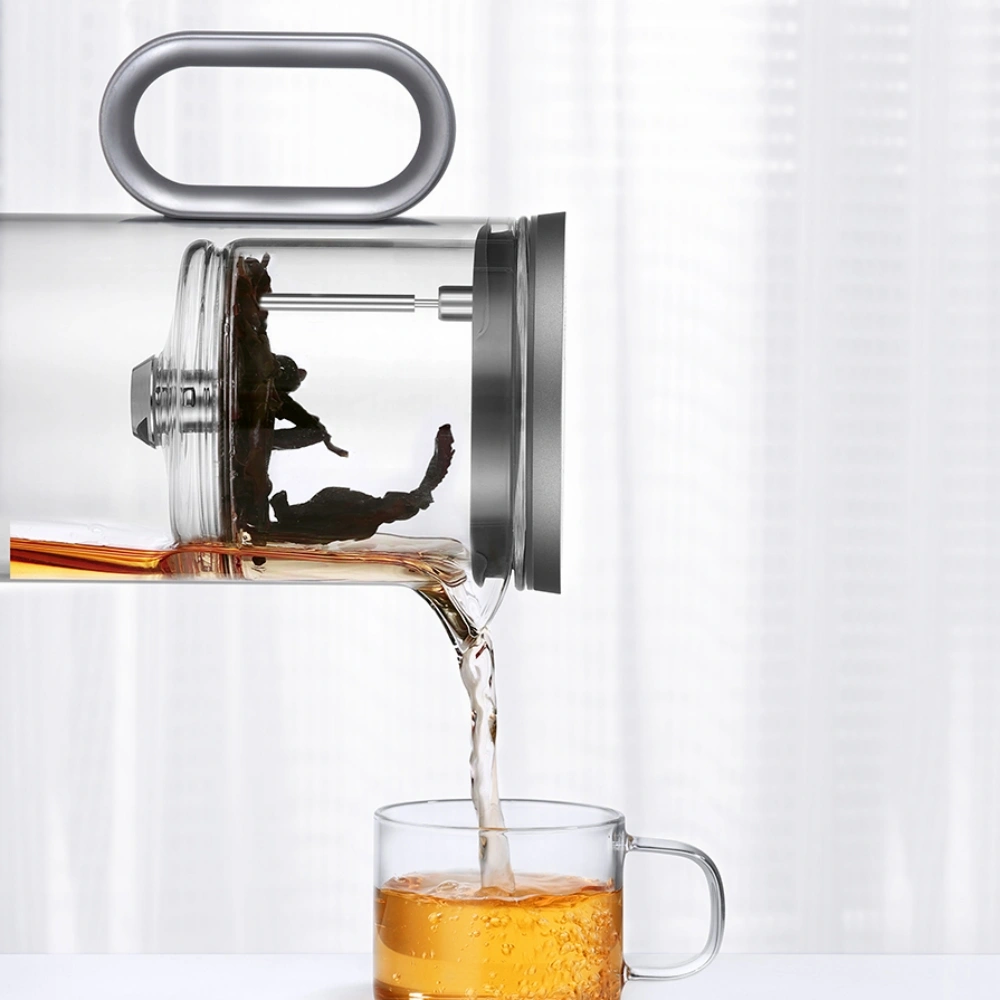 Heat-resistant glass teapot, magnetic switch, Gunmetal Grey 500mL view 2