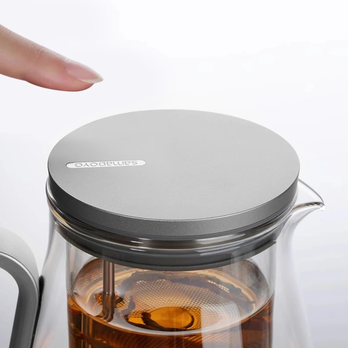 Heat-resistant glass teapot, magnetic switch, Gunmetal Grey 500mL view 7
