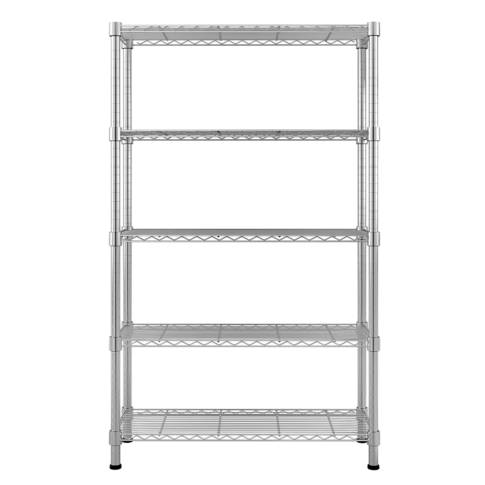 5-Tier Chrome Plated Steel Shelving Unit, Heavy Duty Wire Storage Rack 180x90x35cm, Adjustable Metal Shelf for Garage, Warehouse, Kitchen view 4