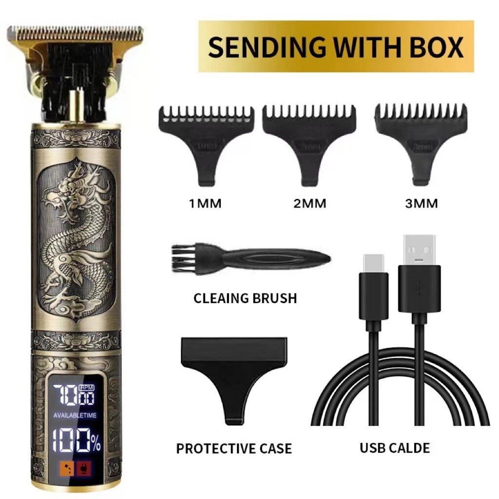 LCD Professional Hair Clippers Beard Trimmer Men Hair Cutting Cordless Barber Shaving Machine (US Logistics only For USPS. TK/TMEU only For self-pickup, products W/ battery,self-pickup For USPS, must provide hazardous goods shipping lable) view 3
