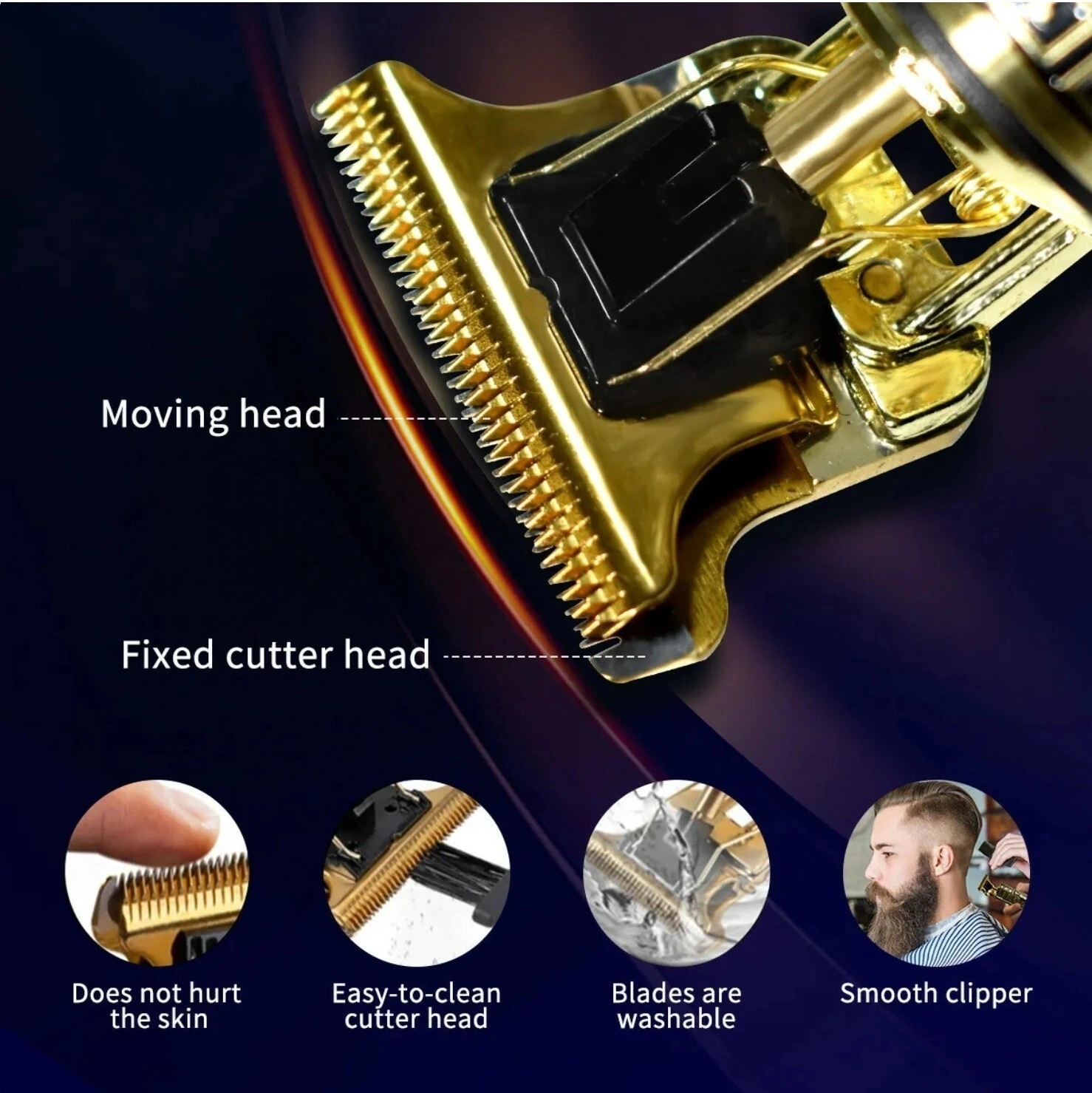 LCD Professional Hair Clippers Beard Trimmer Men Hair Cutting Cordless Barber Shaving Machine (US Logistics only For USPS. TK/TMEU only For self-pickup, products W/ battery,self-pickup For USPS, must provide hazardous goods shipping lable) view 4