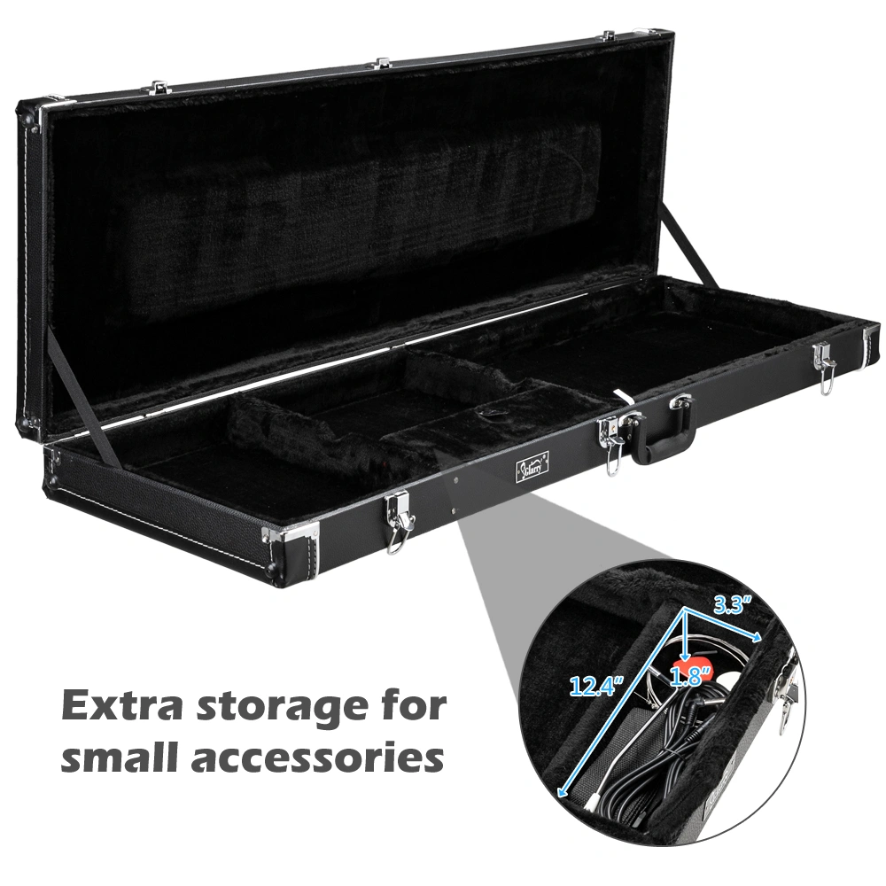 High Grade Electric Guitar Square Hard Case Flat Black view 19