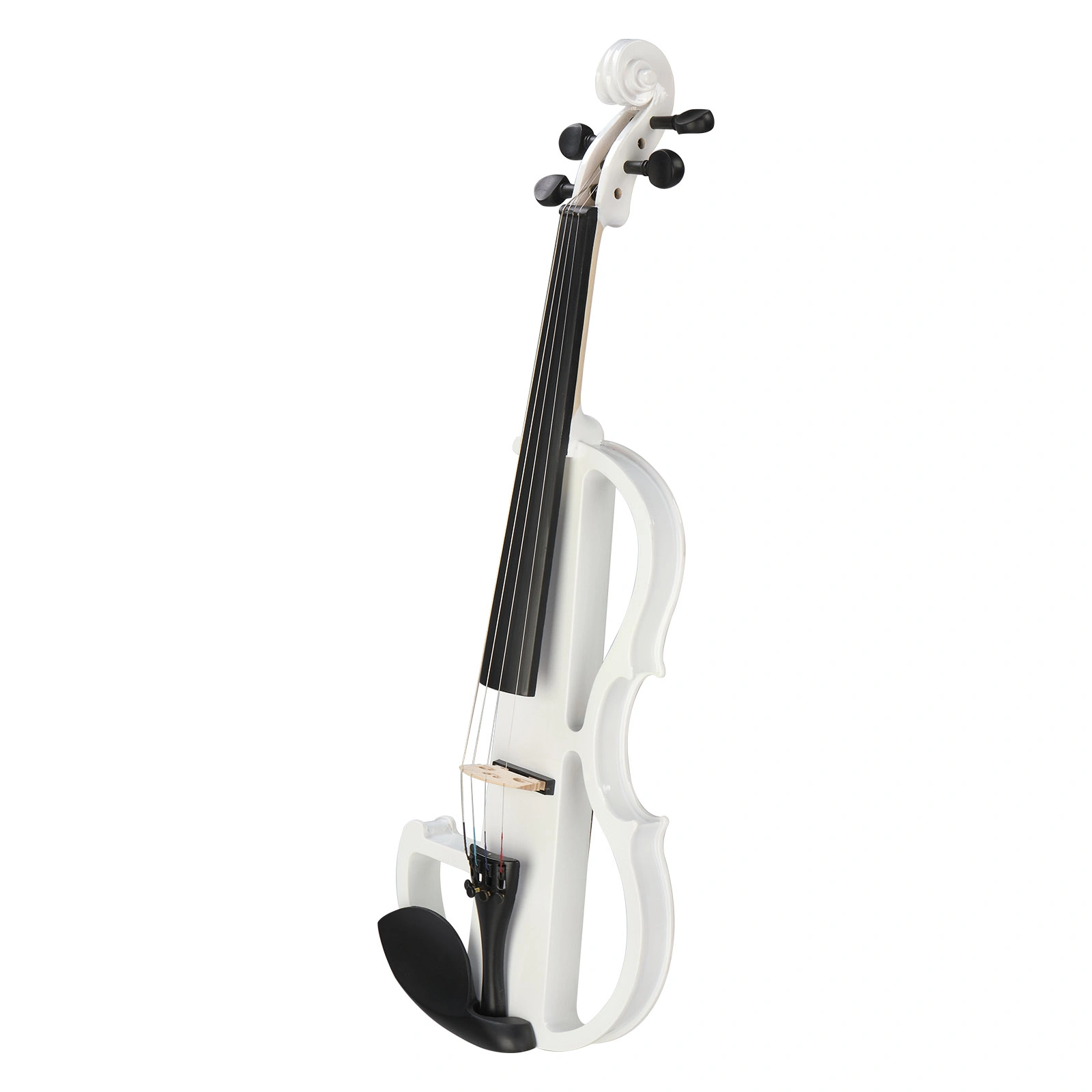 Full Size 4/4 Bunnel Edge Electric Silent Violin with Case Bow Rosin Headphone Connecting Line White view 11