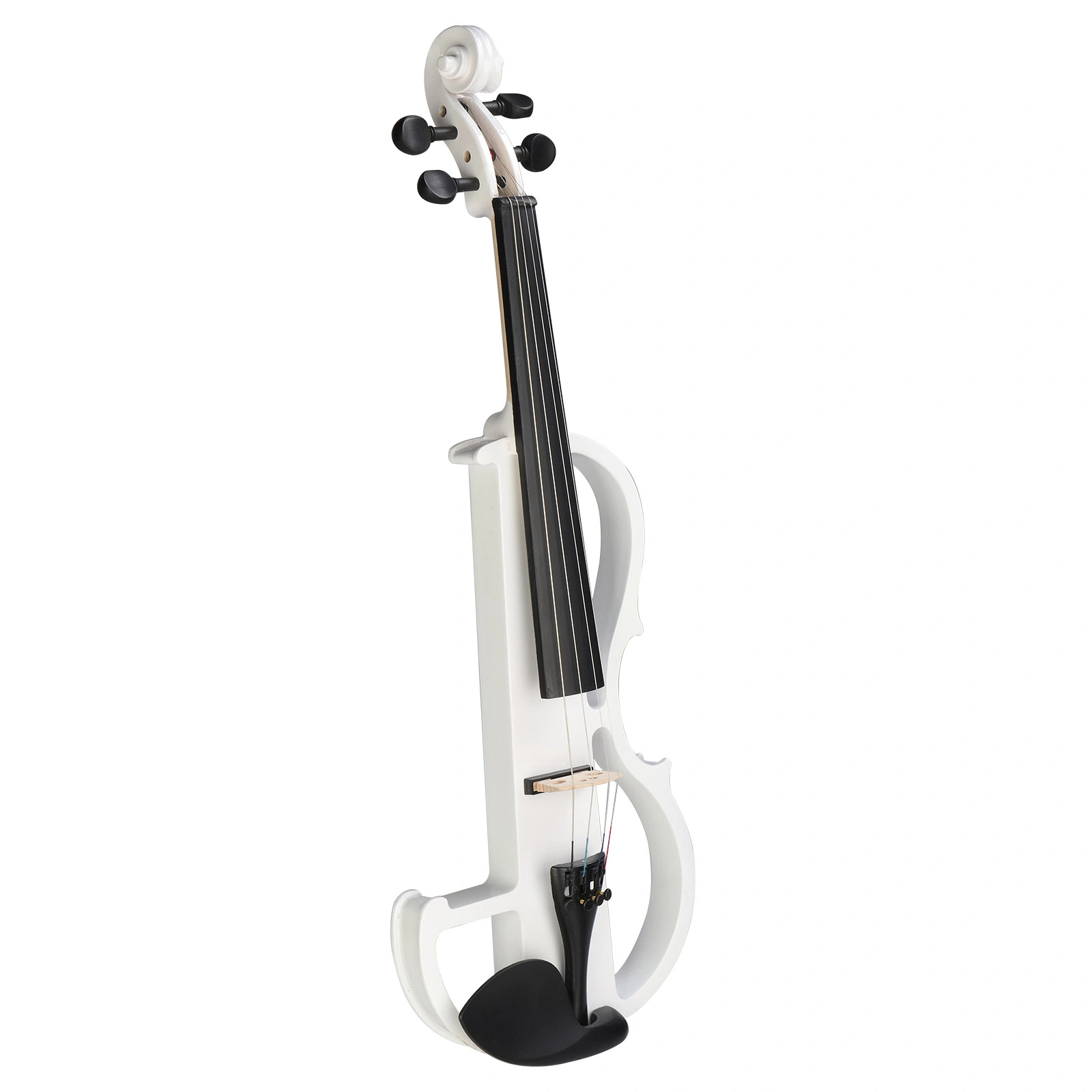 Full Size 4/4 Bunnel Edge Electric Silent Violin with Case Bow Rosin Headphone Connecting Line White view 2