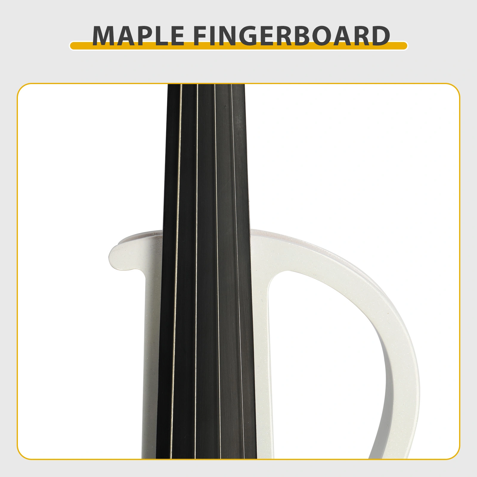 Full Size 4/4 Bunnel Edge Electric Silent Violin with Case Bow Rosin Headphone Connecting Line White view 7
