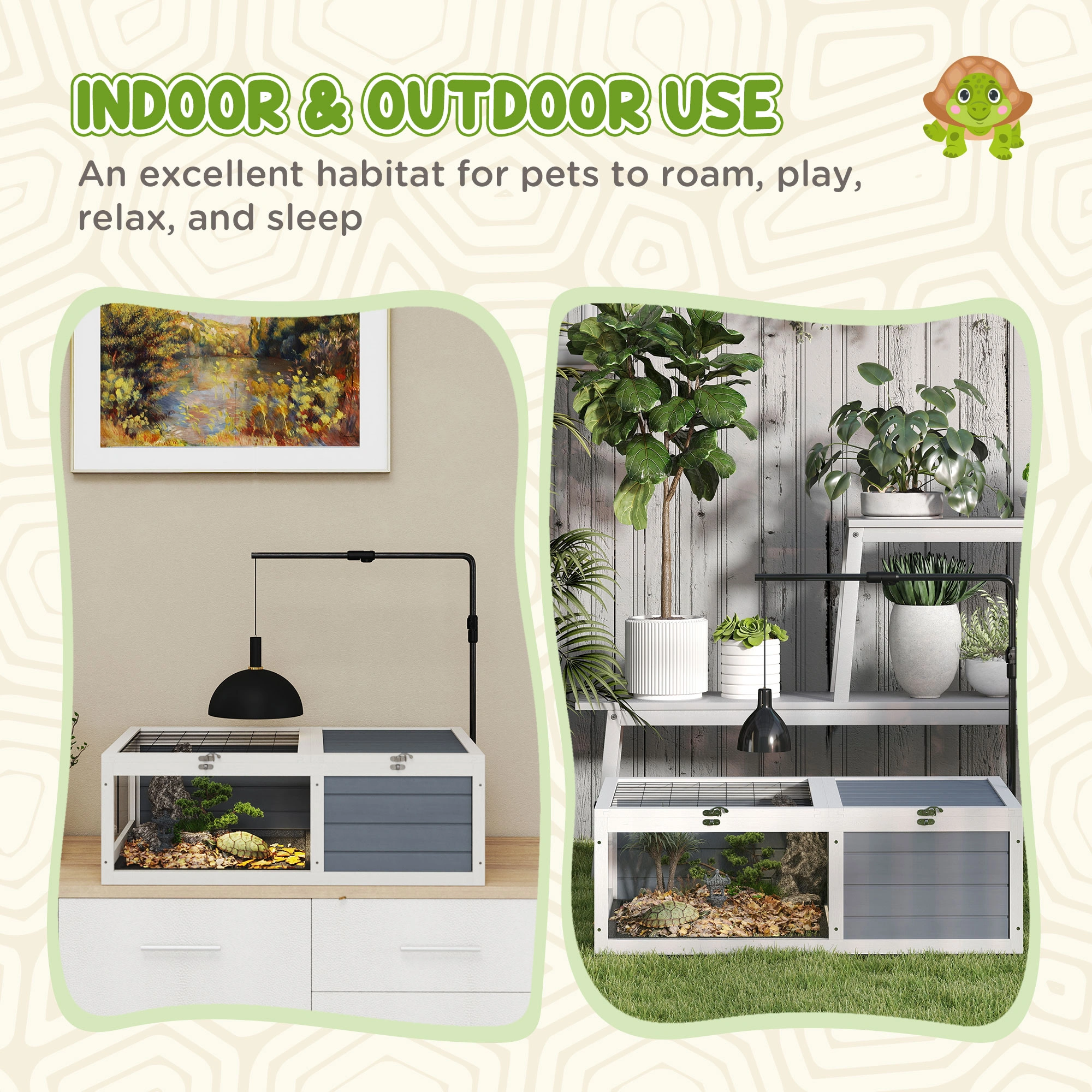 Premium Turtle Cage & Tortoise House with Secure Lid - Ventilated Enclosed Habitat for Pet Turtles and Reptiles view 4