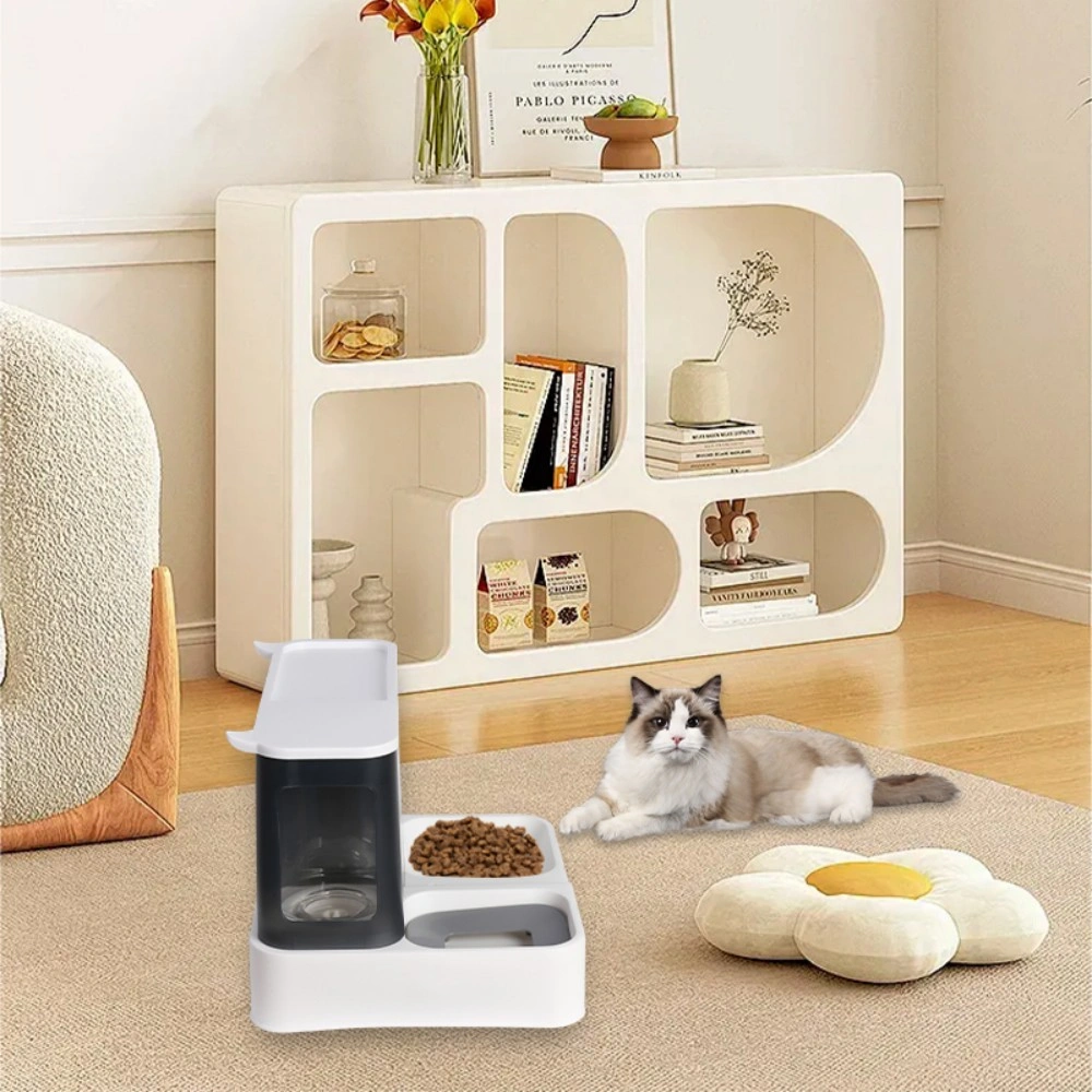 2 in 1 Automatic Pet Feeder Food Water Dispenser Bowl with Bottle for Dogs Cats view 4