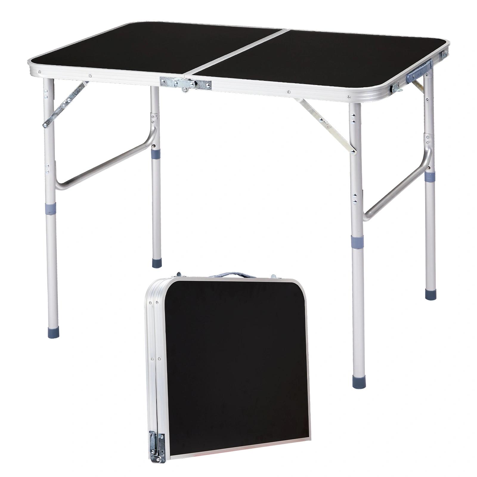 3ft Aluminum Alloy Folding Table Black view 2