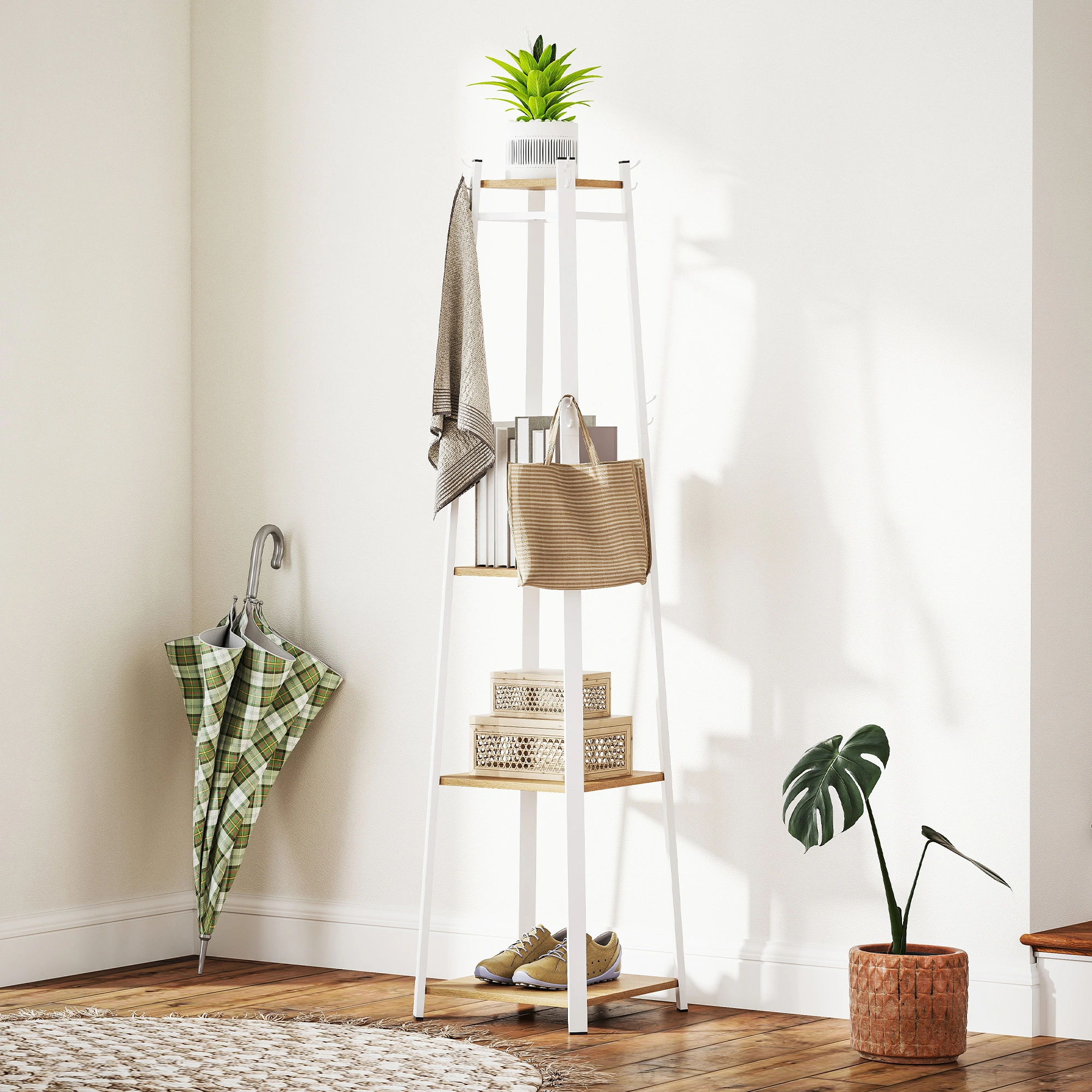 Heavy Duty Coat Racks Wall Mounted, Freestanding Entryway Hook Rack for Jacket, Hat, Bag