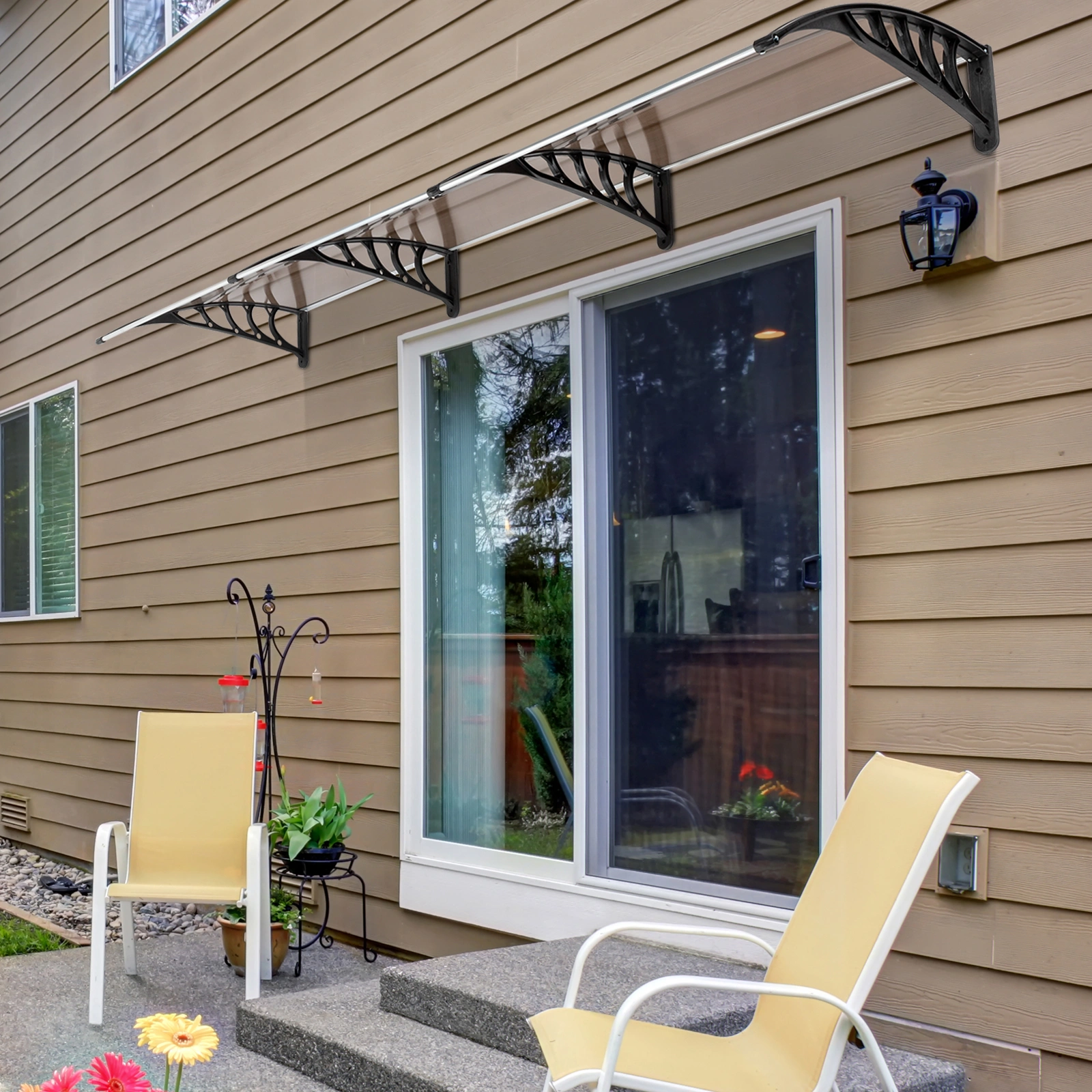 HT-300 x 100 Household Application Door & Window Rain Cover Eaves Brown Board & Black Holder view 19