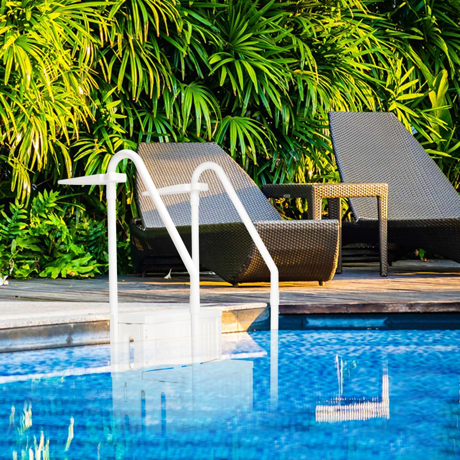 85*68*198cm PE Swimming Pool Escalator White