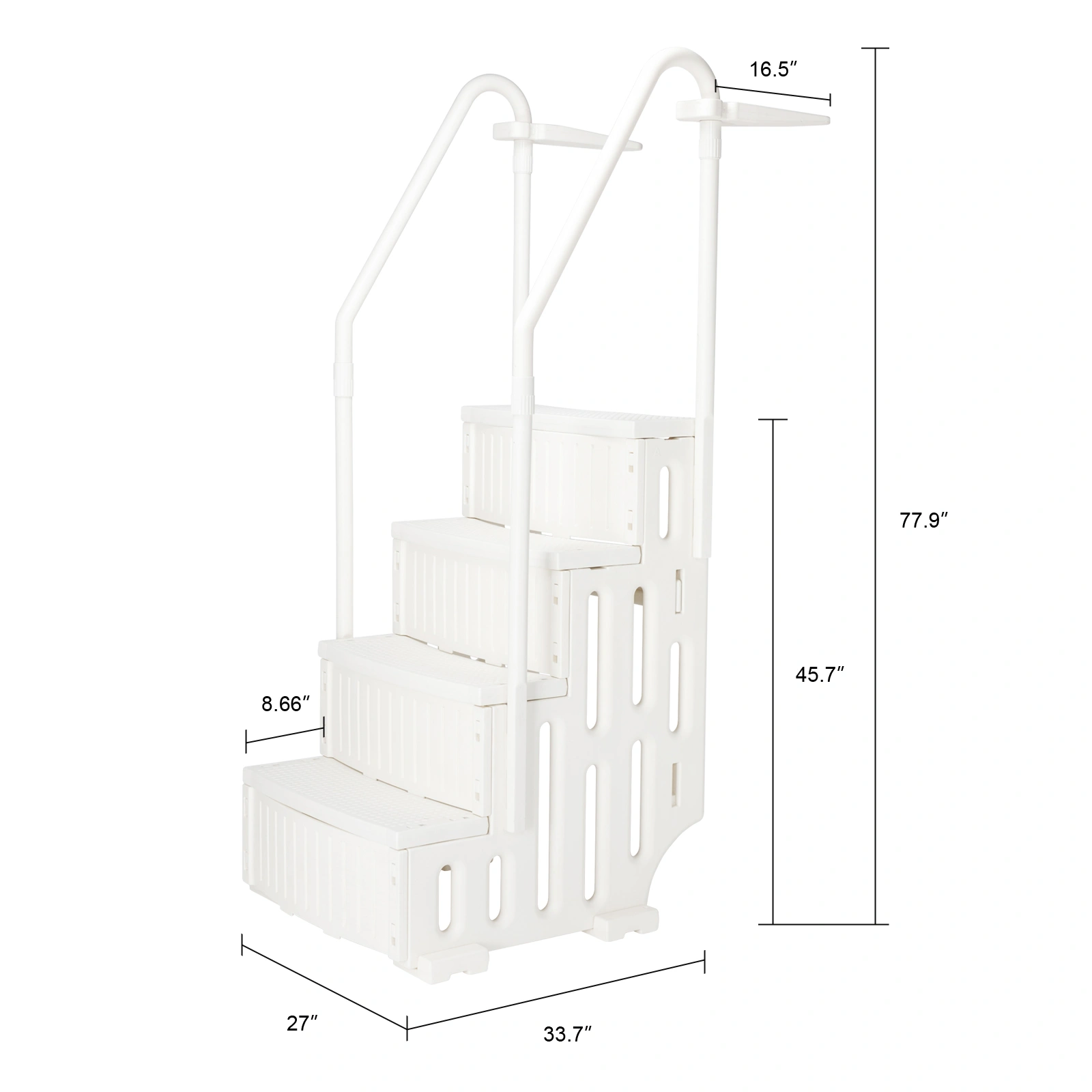 85*68*198cm PE Swimming Pool Escalator White view 8