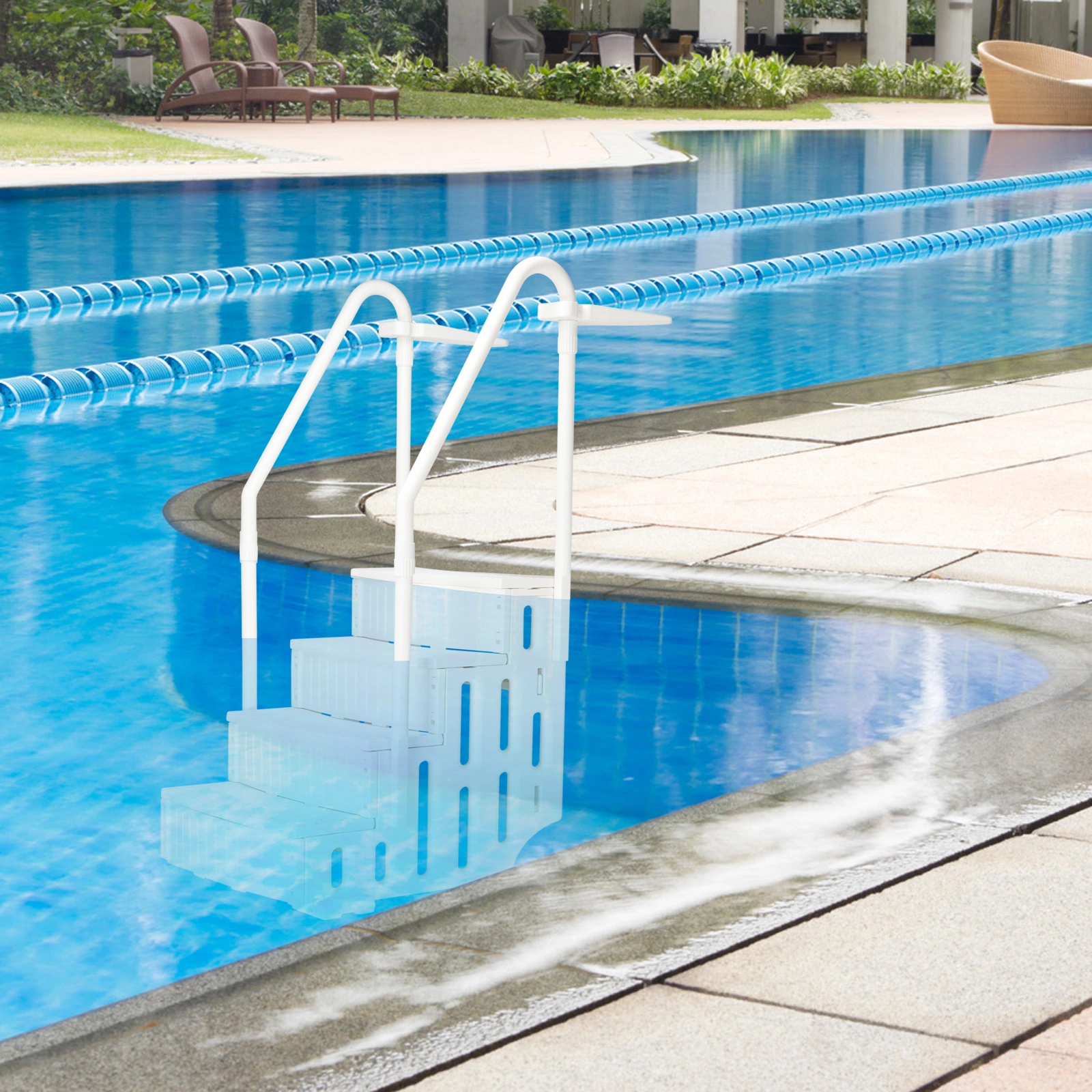 85*68*198cm PE Swimming Pool Escalator White view 9