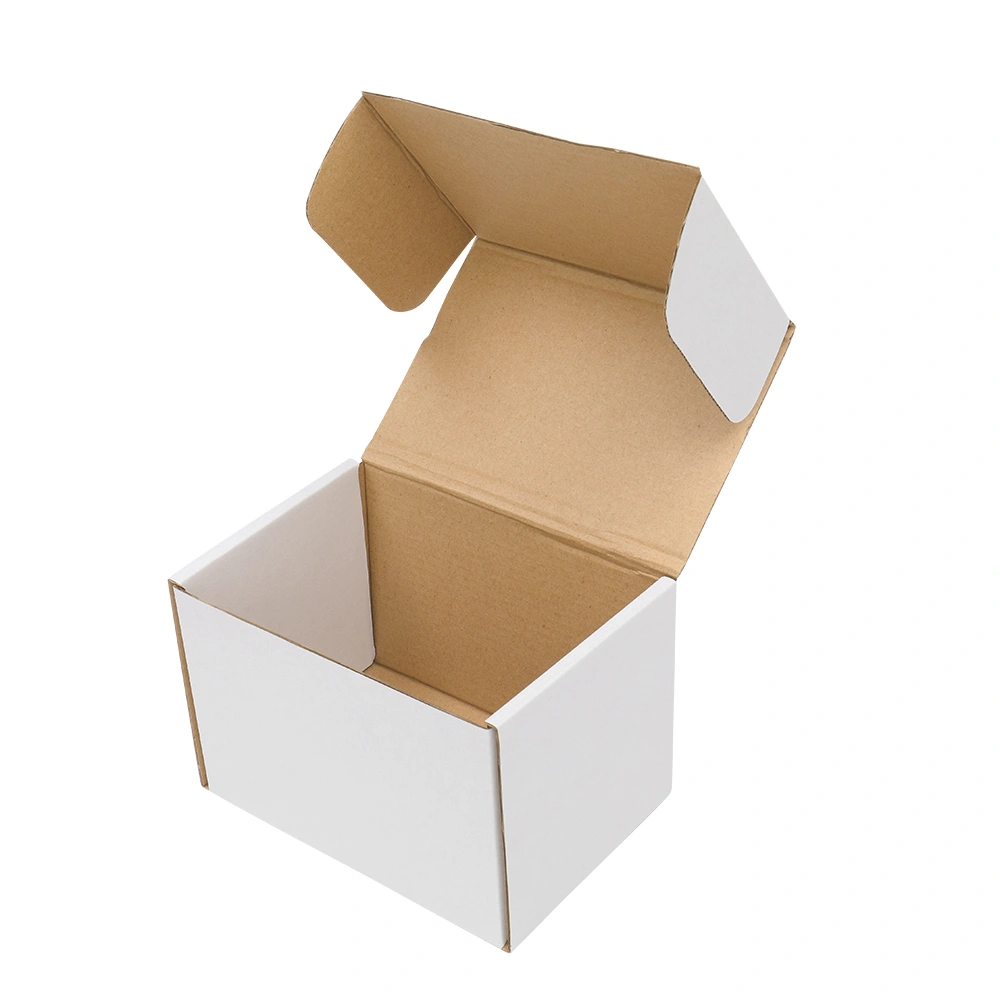 50 Corrugated Paper Boxes 6x4x4"(15.2*10*10cm)White Outside and Yellow Inside view 5