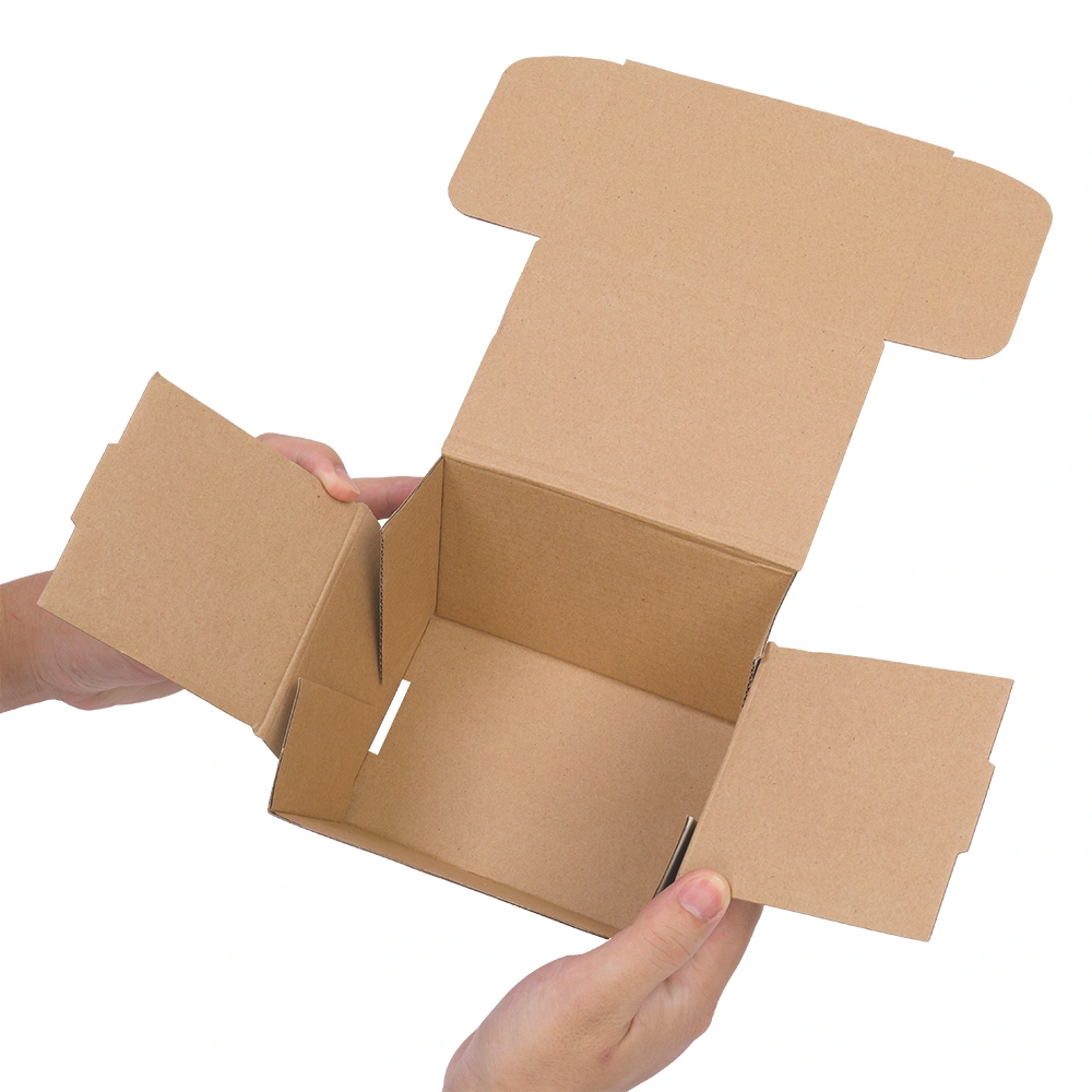 50 Corrugated Paper Boxes 6x4x4"(15.2*10*10cm)White Outside and Yellow Inside view 6
