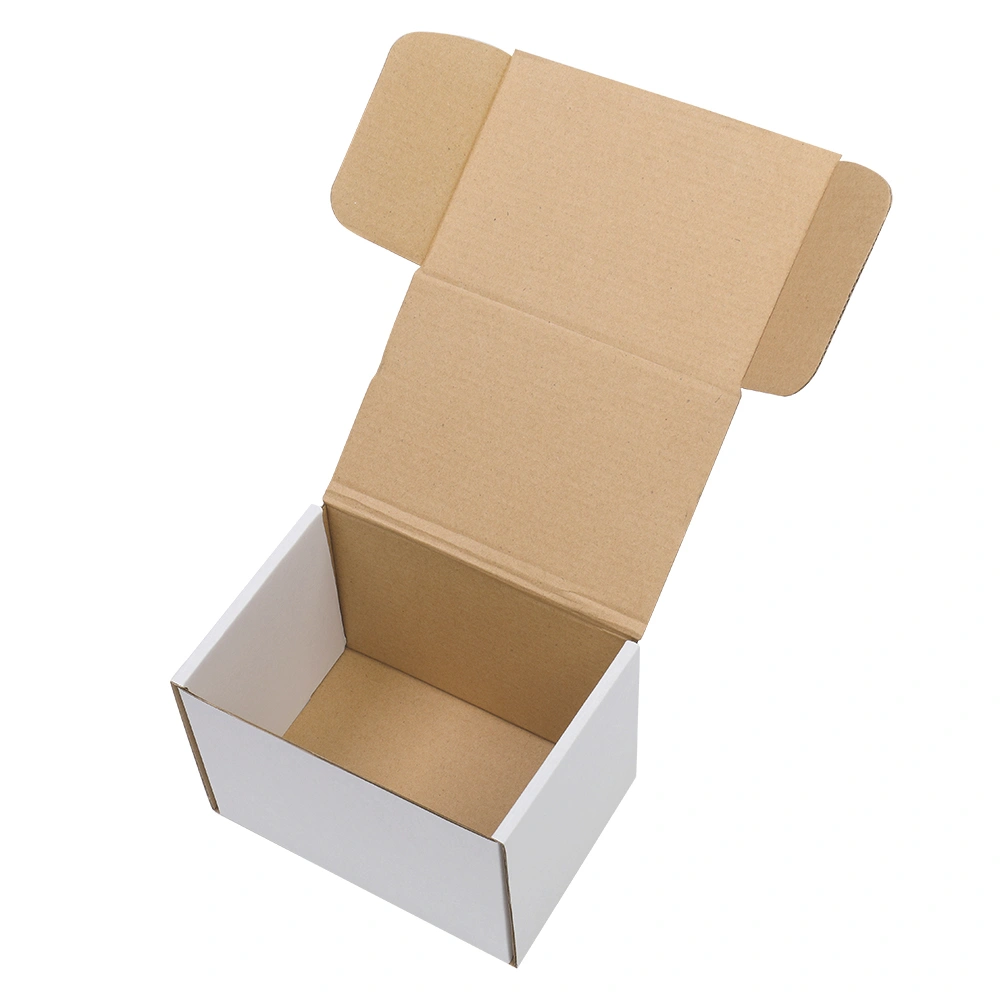 50 Corrugated Paper Boxes 6x4x4"(15.2*10*10cm)White Outside and Yellow Inside view 7