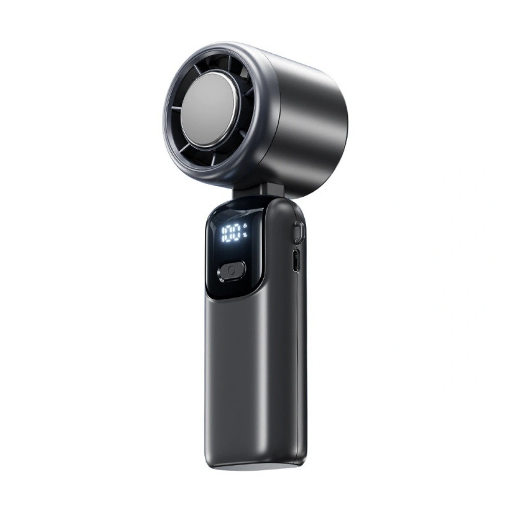 Portable Handheld Mini Turbo Fan In/Outdoor USB Rechargeable Ice Cooling Fans w/LED Display Fan