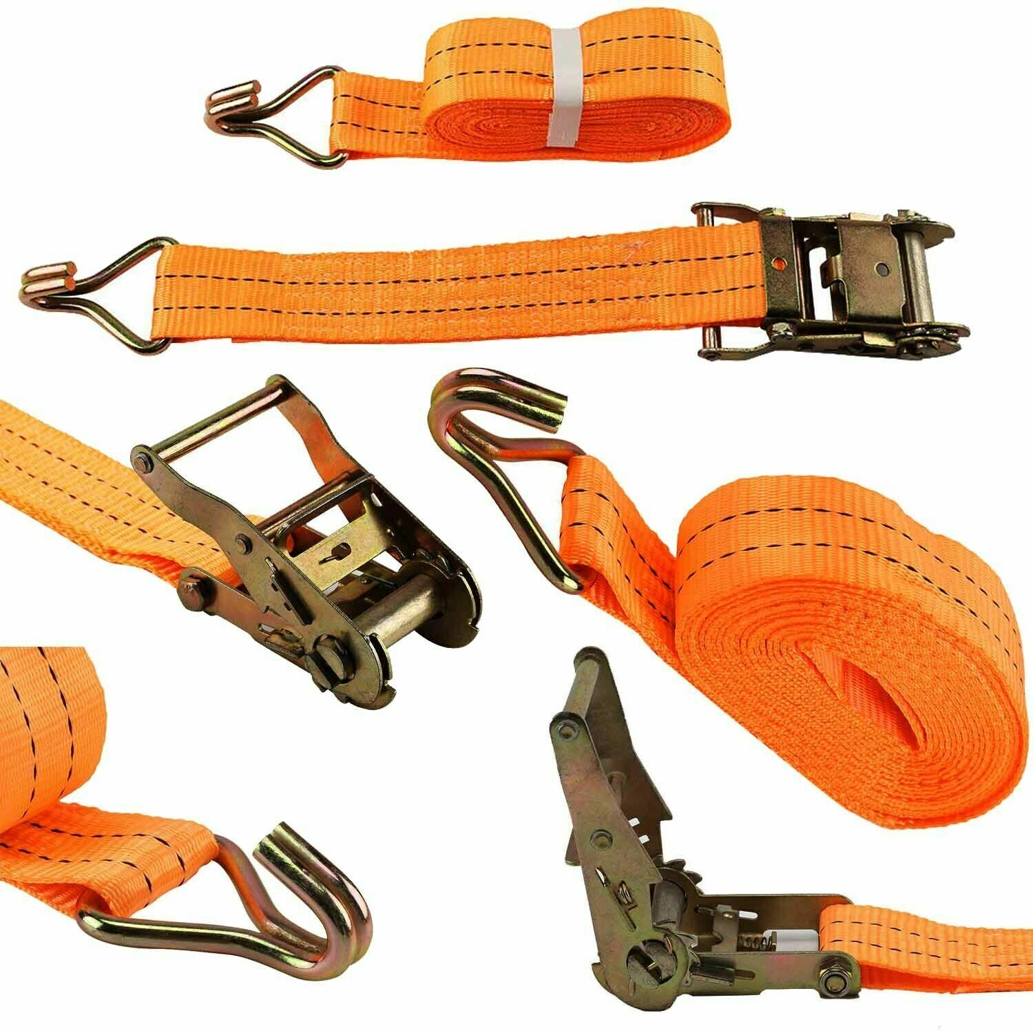 4X Heavy Duty Ratchet Ties Down Straps 50mm-6 Meter Lashing Cargo Luggage 3000KG view 4