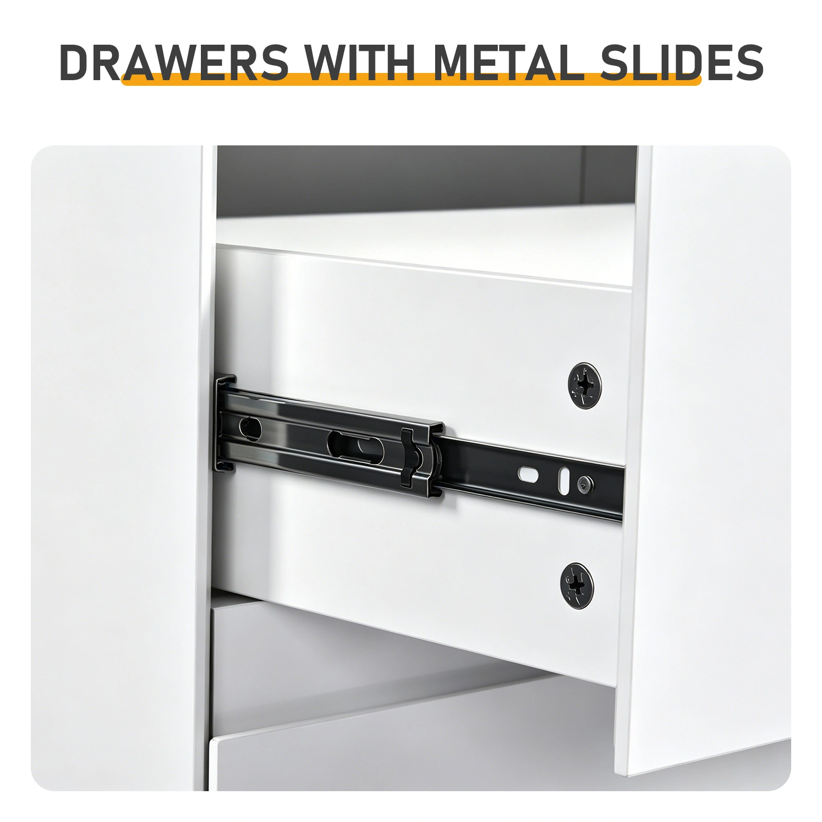 Handle-Free 6-Drawer Storage Cabinet Chest of Drawers with USB-Powered RGB LED Strip 47.24*15.75*27.56in High-Gloss White view 10