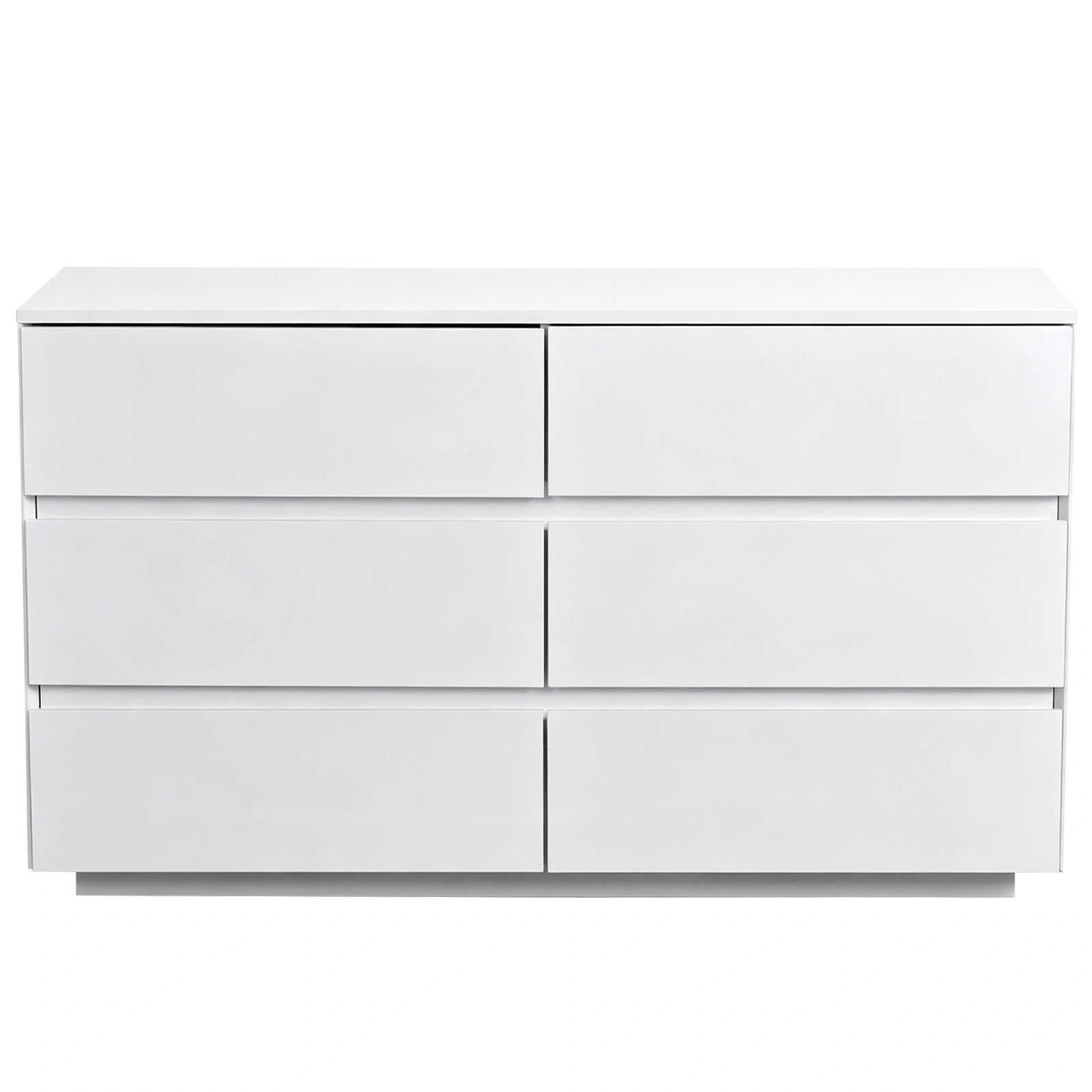 Handle-Free 6-Drawer Storage Cabinet Chest of Drawers with USB-Powered RGB LED Strip 47.24*15.75*27.56in High-Gloss White view 2