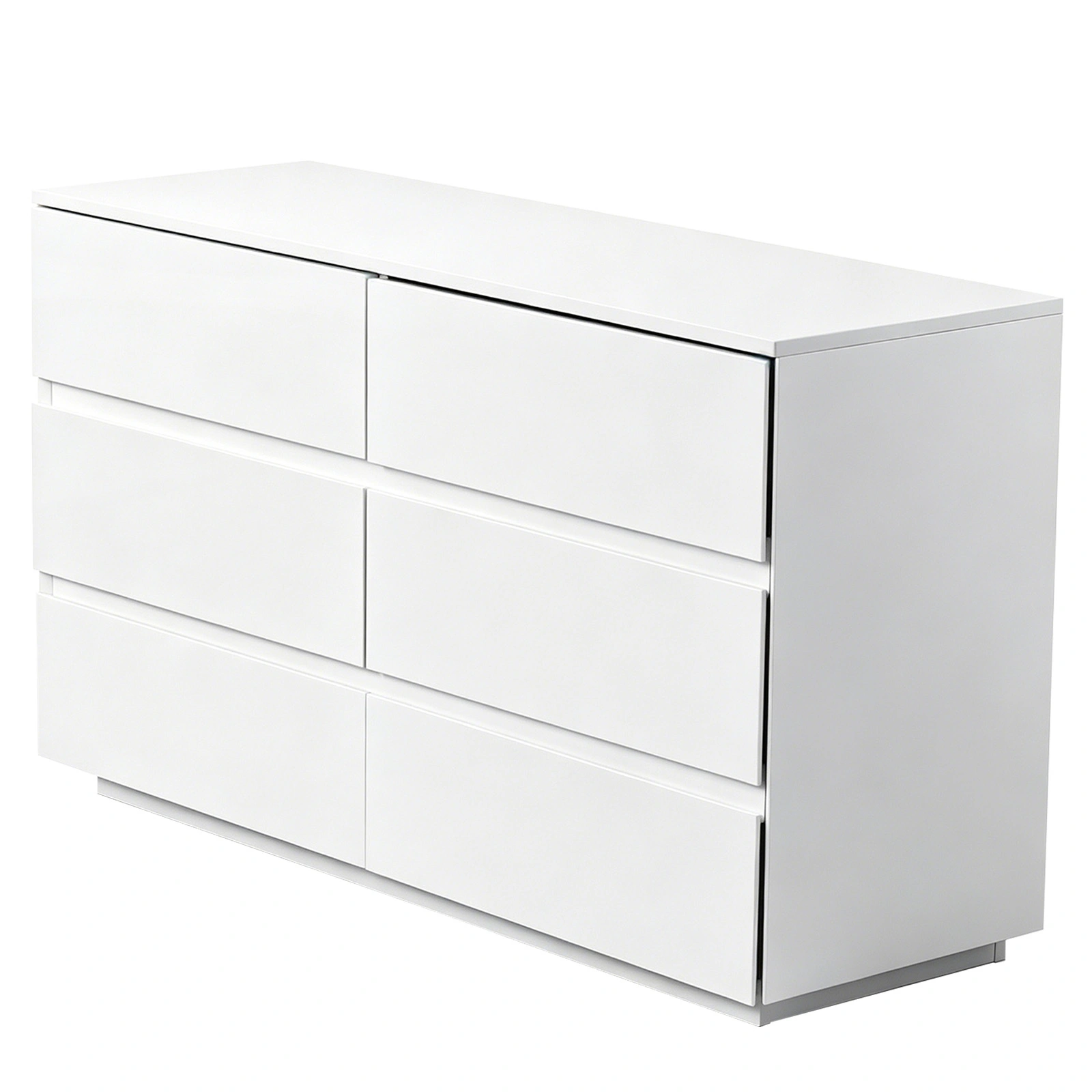 Handle-Free 6-Drawer Storage Cabinet Chest of Drawers with USB-Powered RGB LED Strip 47.24*15.75*27.56in High-Gloss White view 4