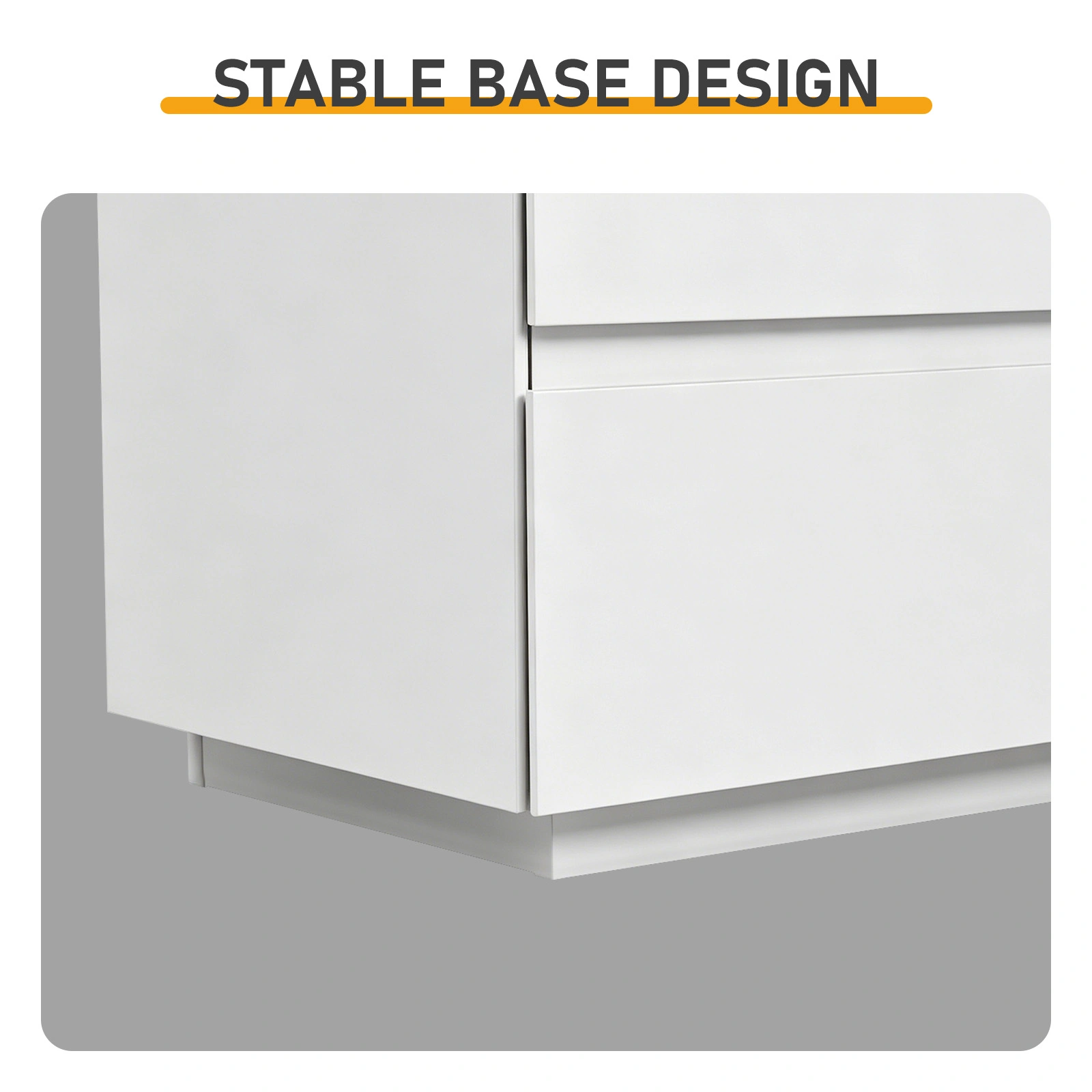 Handle-Free 6-Drawer Storage Cabinet Chest of Drawers with USB-Powered RGB LED Strip 47.24*15.75*27.56in High-Gloss White view 9