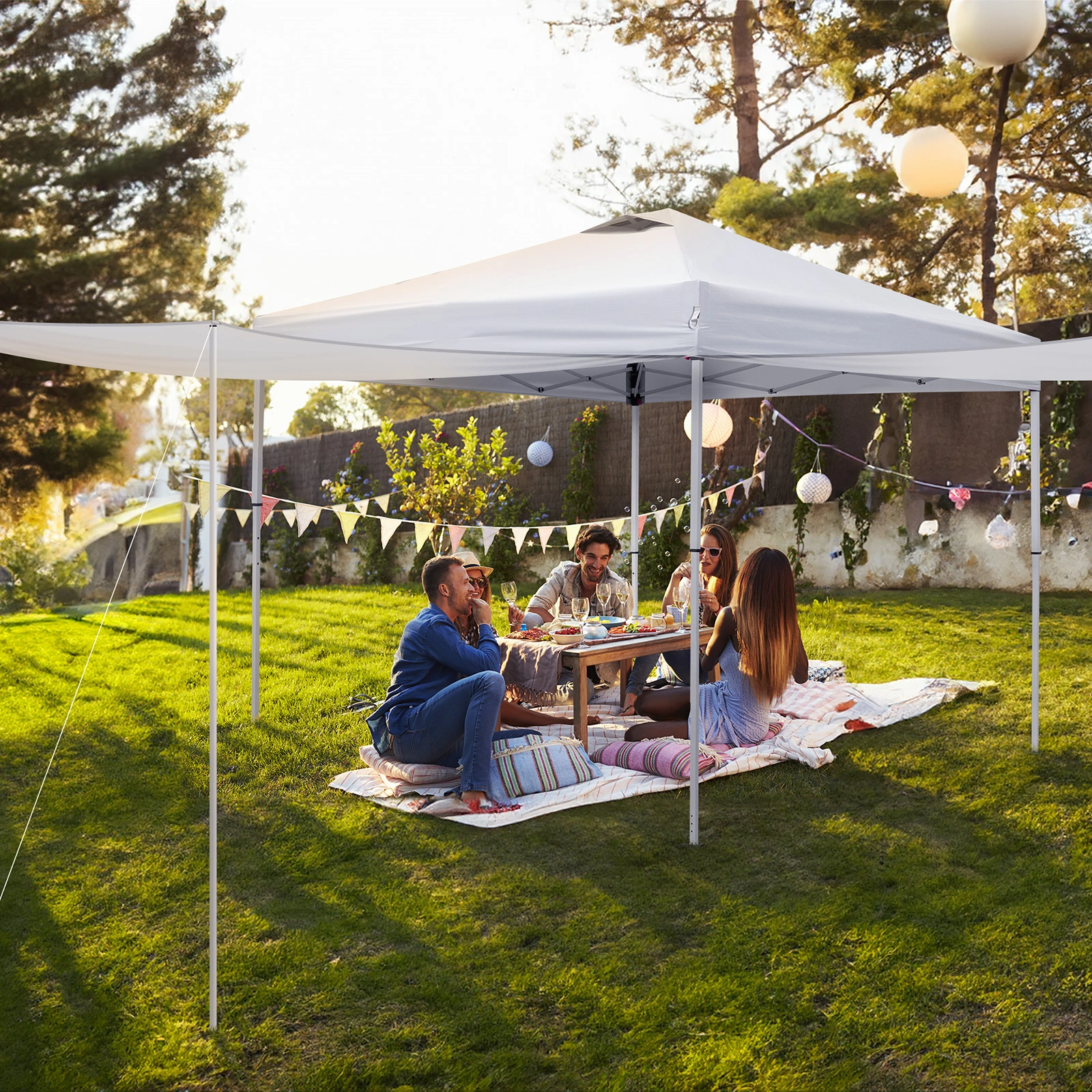 10x10FT Pop Up Canopy Tent with 2 Sidewalls, Outdoor Party Shelter Canopy for Events view 19