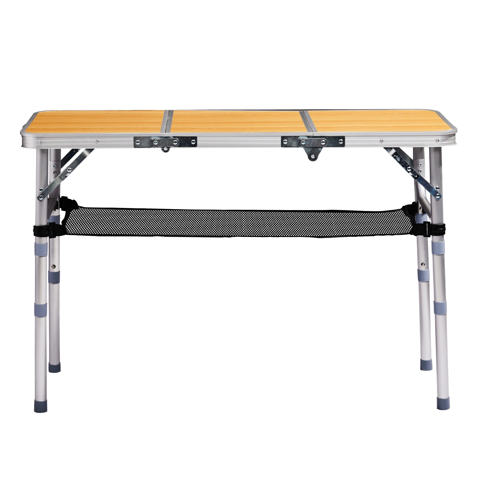 Outdoor Folding Camping Table, 3ft Portable Pinic Table with 3 Adjustable Height, Small Aluminum Foldable Lightweight Patio Side Table with Carry Handle for Outdoor Indoor Hiking Camp BBQ Beach view 2