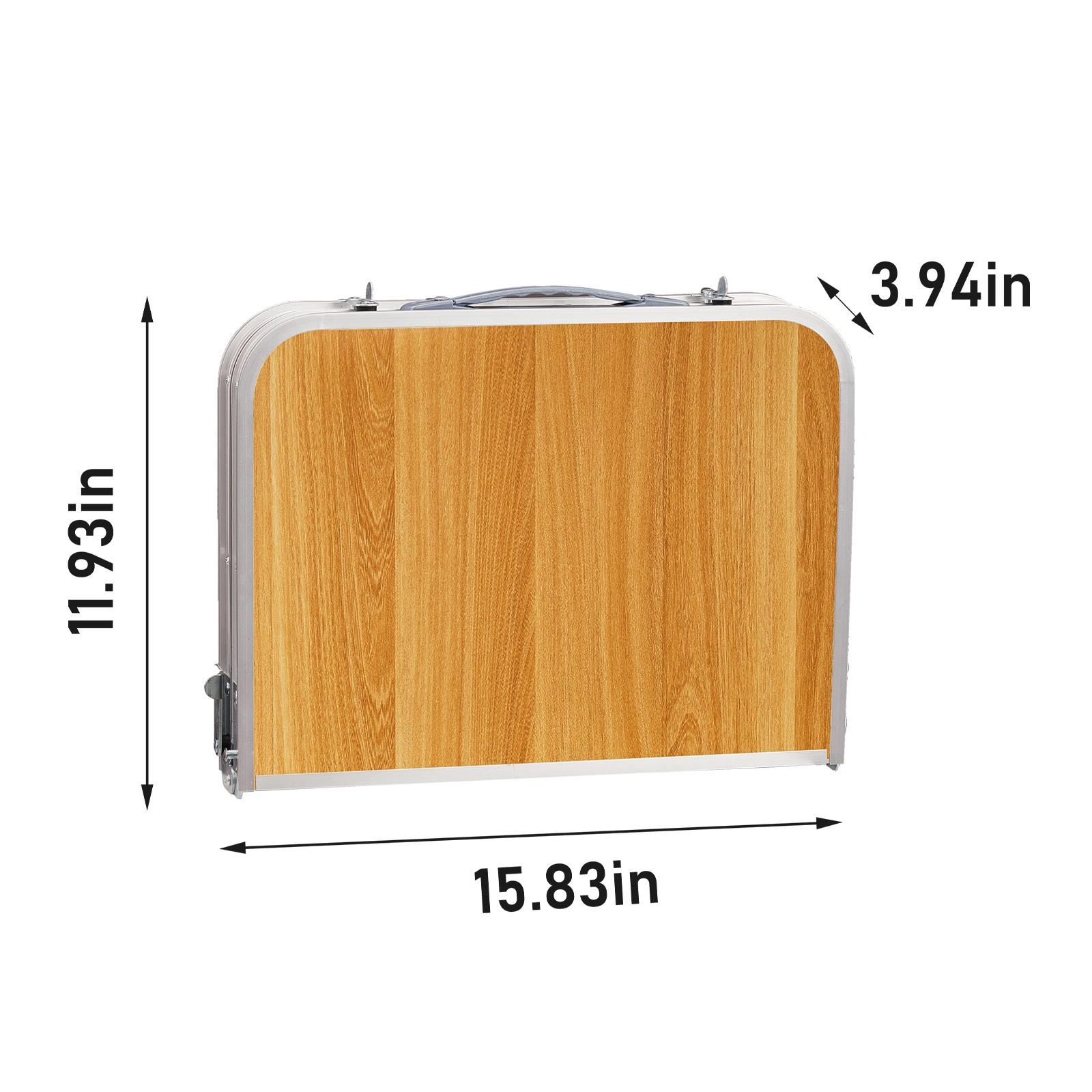 Outdoor Folding Camping Table, 3ft Portable Pinic Table with 3 Adjustable Height, Small Aluminum Foldable Lightweight Patio Side Table with Carry Handle for Outdoor Indoor Hiking Camp BBQ Beach view 6