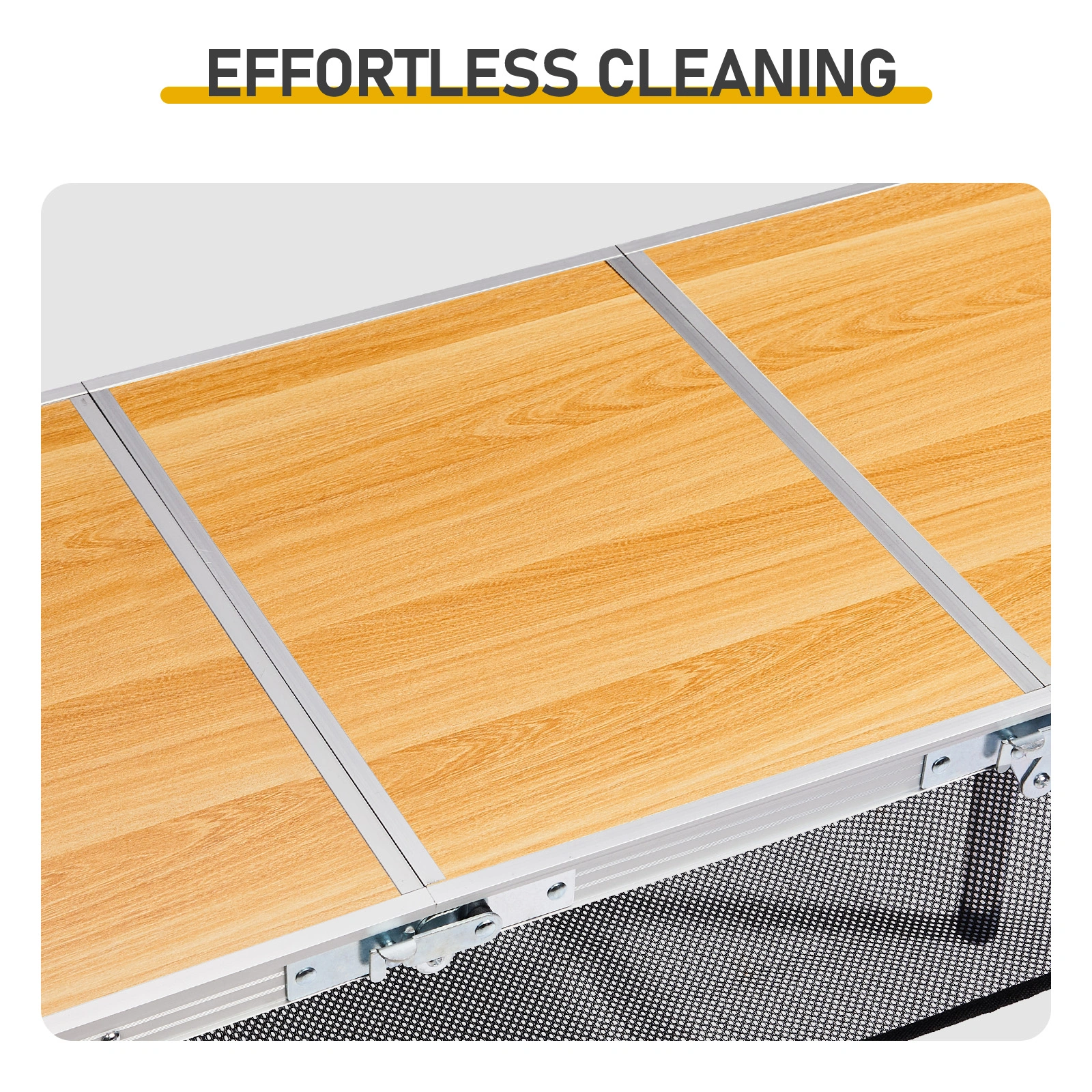 Outdoor Folding Camping Table, 3ft Portable Pinic Table with 3 Adjustable Height, Small Aluminum Foldable Lightweight Patio Side Table with Carry Handle for Outdoor Indoor Hiking Camp BBQ Beach view 8