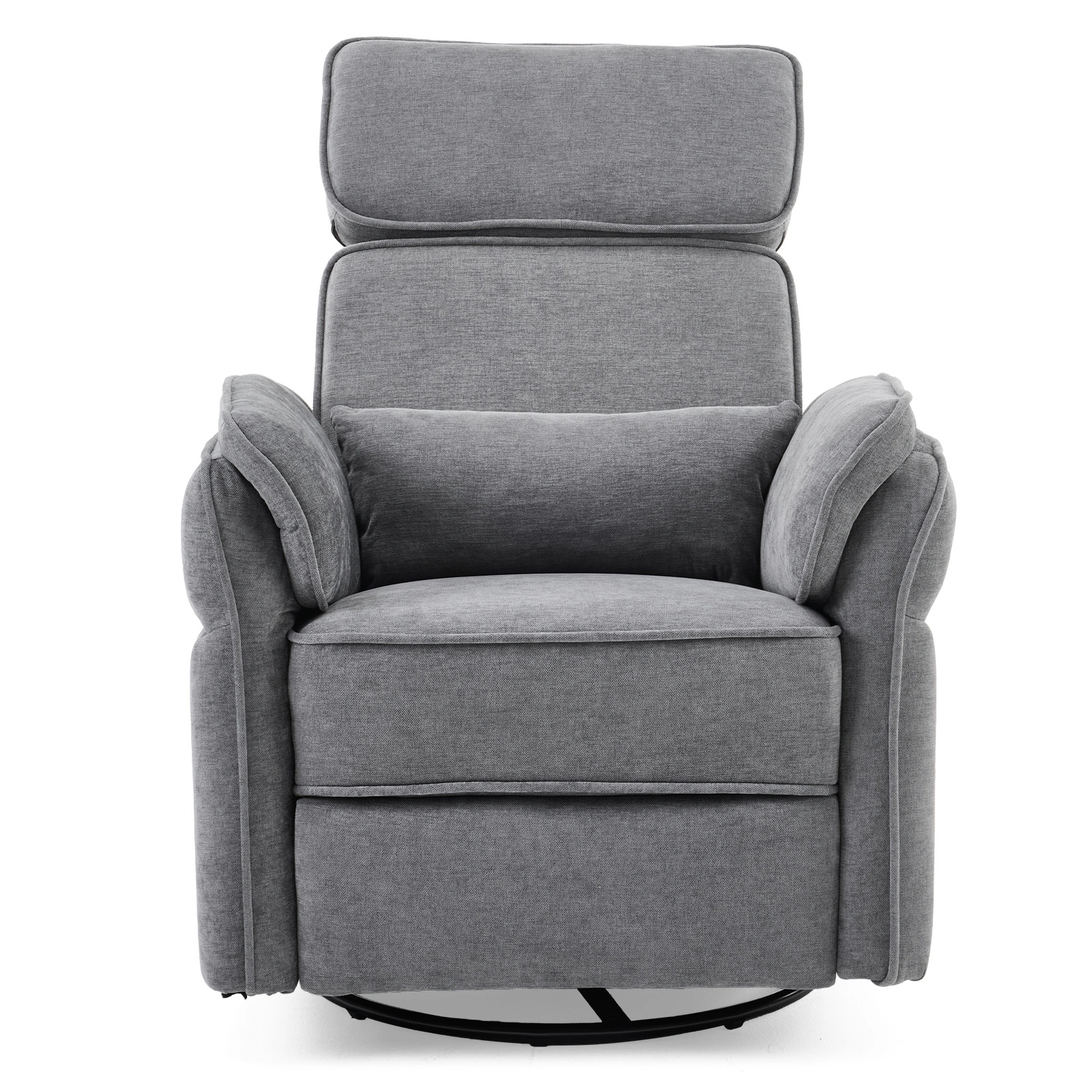 Power Recliner Chair 300° Swivel Rocker Electric Reclining Chair Adjustable Headrest Foldable Armrests 330 Lbs Weight Capacity Chenille Dark Gray Indoor view 5