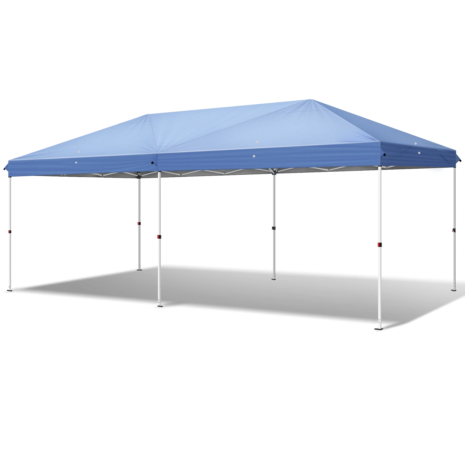 10x20 ft Blue Pop Up Canopy Tent, Instant Folding Shelter with 6 Mesh Panels, 2 Doors & 4 Mesh Windows, 28/22mm Powder Coated Iron Legs, 10x20mm Reinforced Crossbar, 210D Oxford Fabric Outdoor Foldable Canopy with Carry Bag, Without Sandbags view 12