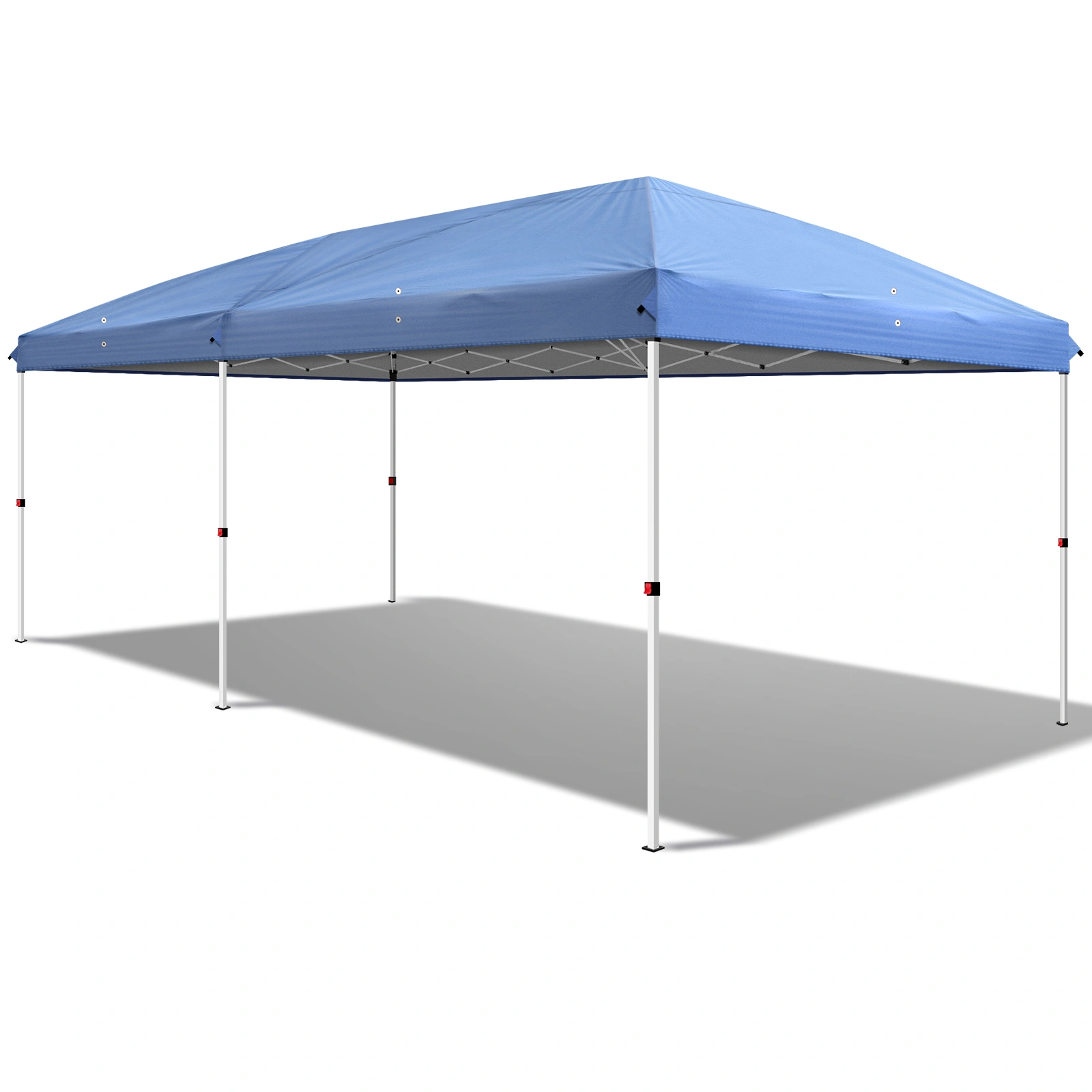 10x20 ft Blue Pop Up Canopy Tent, Instant Folding Shelter with 6 Mesh Panels, 2 Doors & 4 Mesh Windows, 28/22mm Powder Coated Iron Legs, 10x20mm Reinforced Crossbar, 210D Oxford Fabric Outdoor Foldable Canopy with Carry Bag, Without Sandbags view 13