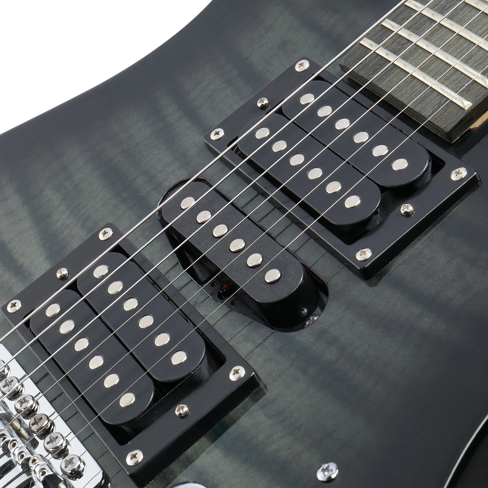 170 Model 39in Electric Guitar HSH Pickups Black complete starter kit suit for Hard Tiger-striped Black view 9