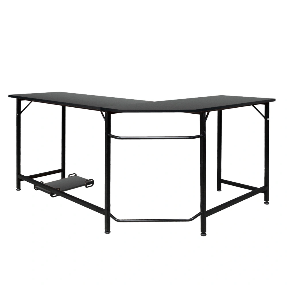 L-Shaped Computer Desk Corner Office Gaming Desk Black with Spacious Workspace view 2
