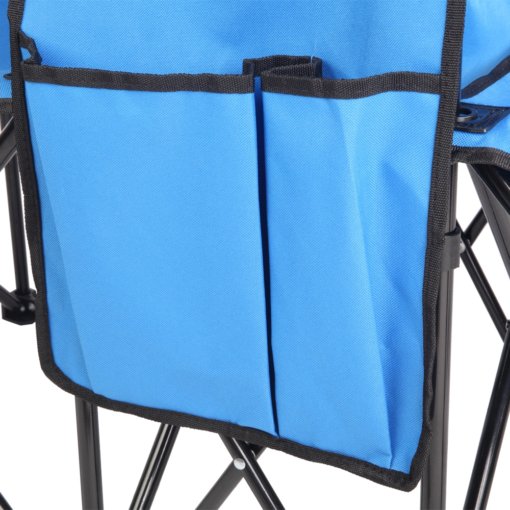 Portable Outdoor 2-Seat Folding Chair with Removable Sun Umbrella Blue view 28
