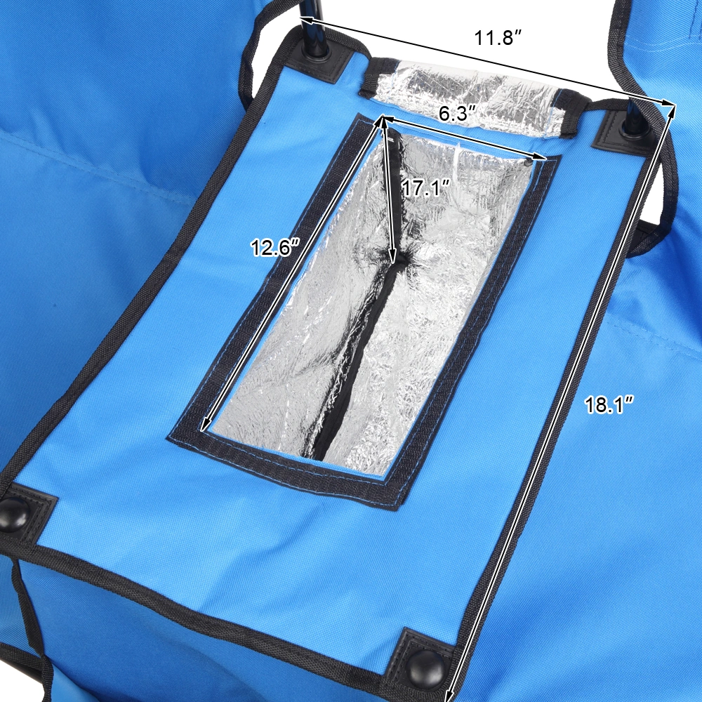 Portable Outdoor 2-Seat Folding Chair with Removable Sun Umbrella Blue view 43