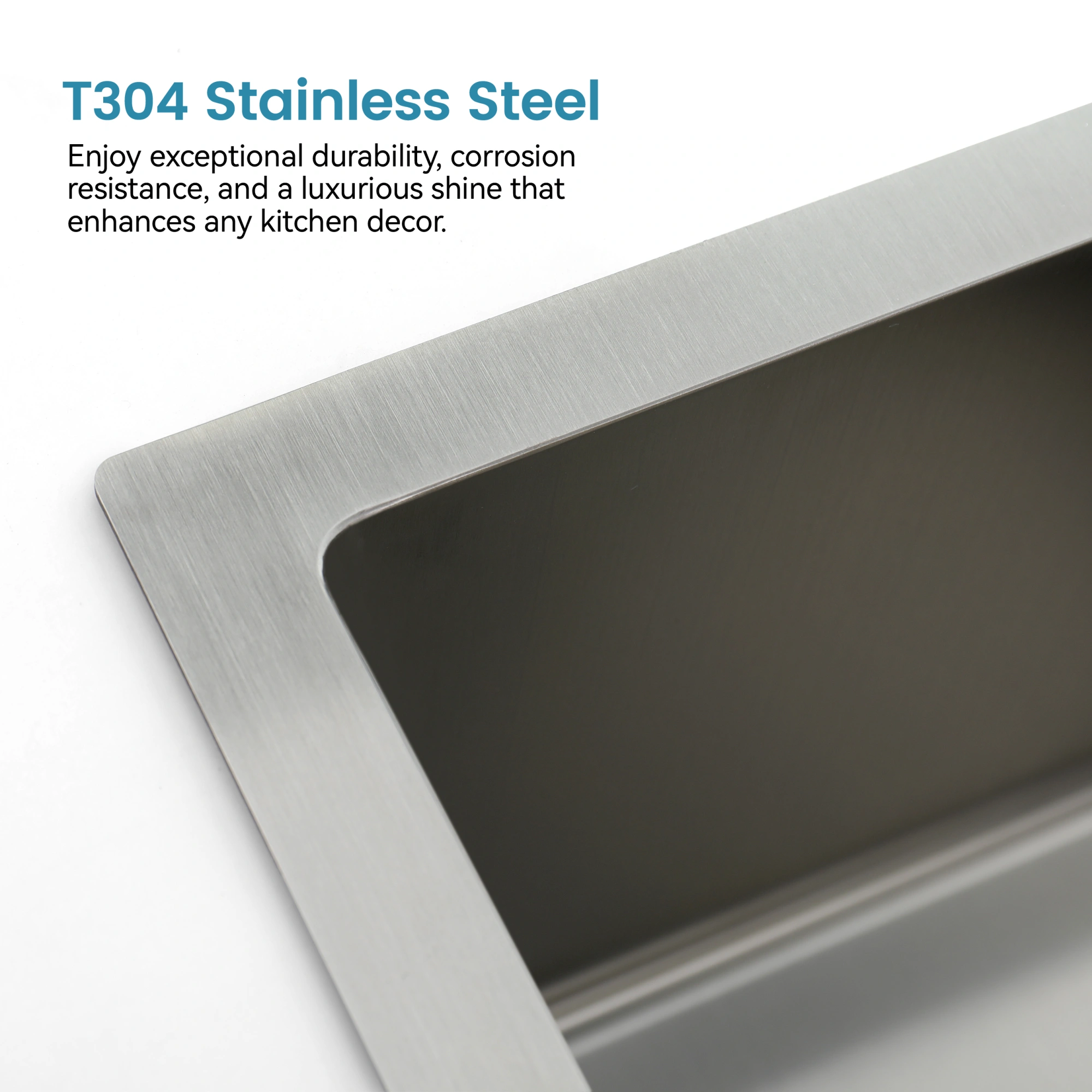 33x19 Inch Double Bowl Kitchen Sink, Handmade Overmount Undermount Stainless Steel Sink, Dark Gray, Fits 33 Inch Cabinet, Sink Only view 10
