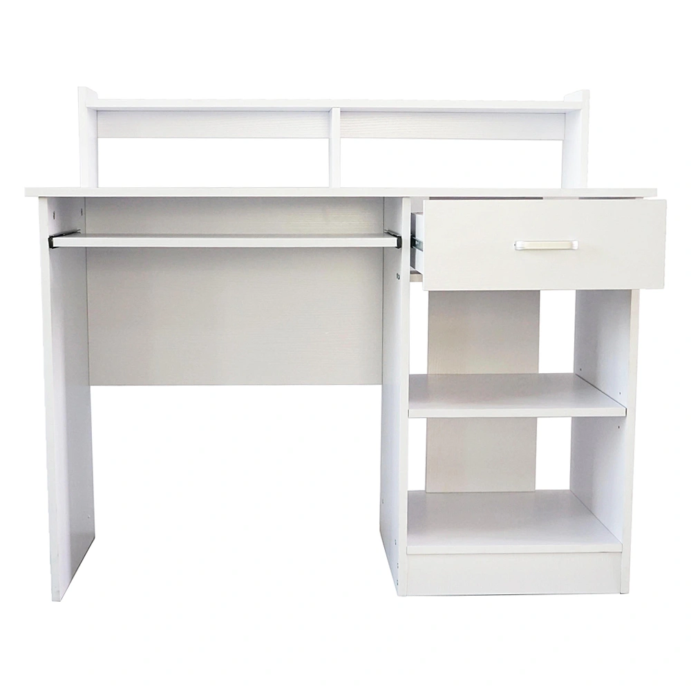 White Modern E1 15MM Chipboard Computer Desk - Compact Writing Office Study Table view 2