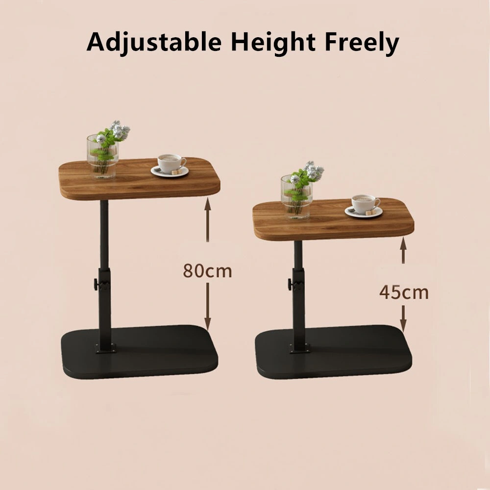 C-Shaped Side Table for Sofa, Adjustable End Table with USB Charging Port, Living Room Bedroom Coffee Laptop Table view 3