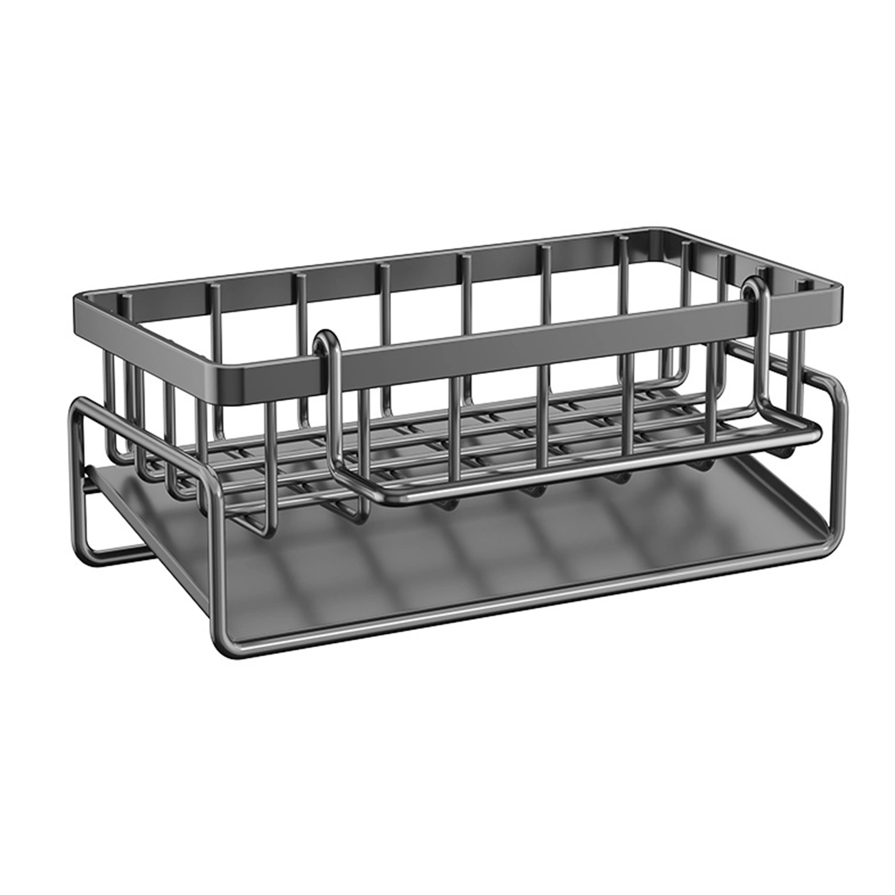 Stainless Steel Kitchen Sink Caddy Basket, Drain Rack Organizer, Dishcloth & Sponge Holder, US Shipping