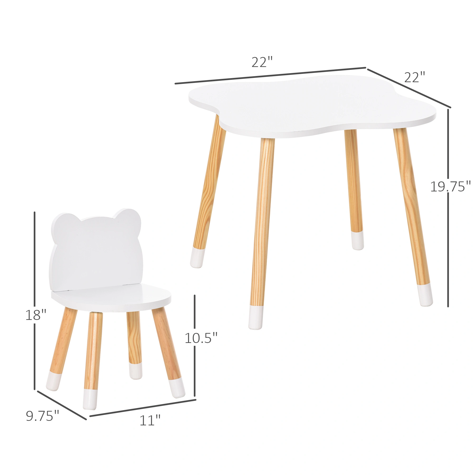 Kids Study Desk and Chair Set - Adjustable Height Table and Stool for Home School Learning view 2
