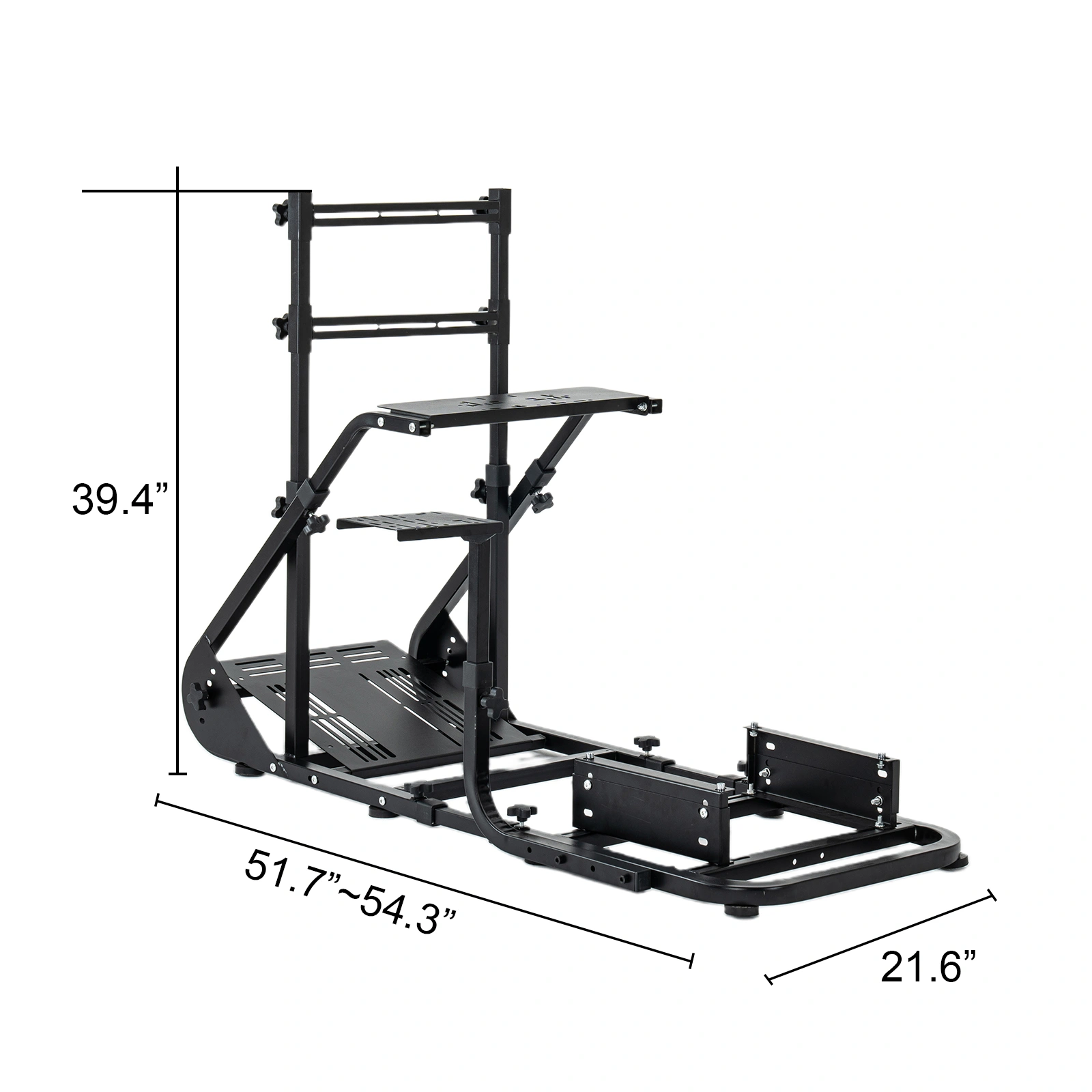 Enhanced and stable racing wheel cockpit, compatible with Fanatec, PXN, Thrustmaster, and Logitech adjustable driving simulators, excluding handbrake, pedals, and monitor -No self pick up view 5