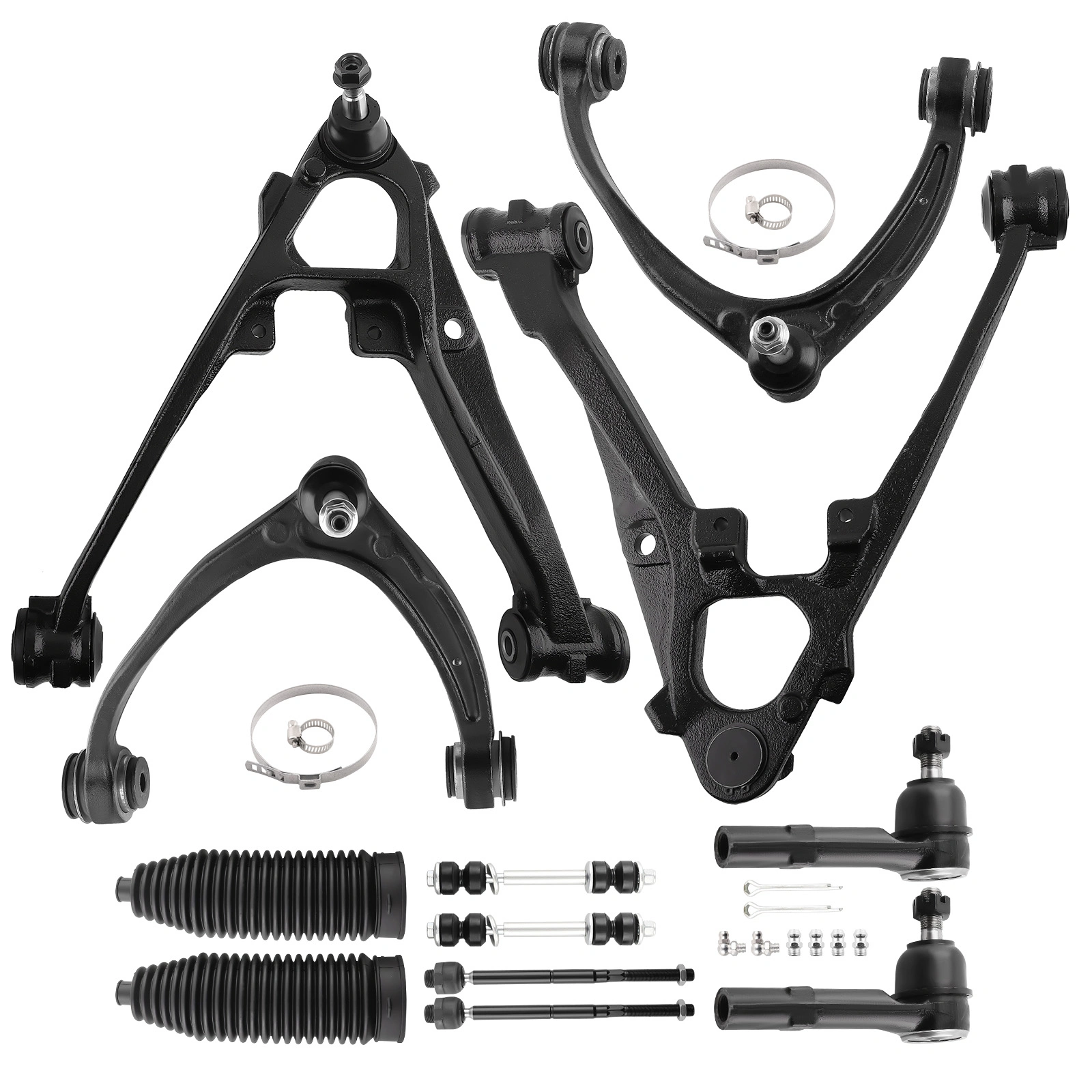 12 PCS Front Upper Lower Control Arm Kit for Cadillac Escalade 2007-2009 Chevy Avalanche GMC Sierra 1500 Yukon