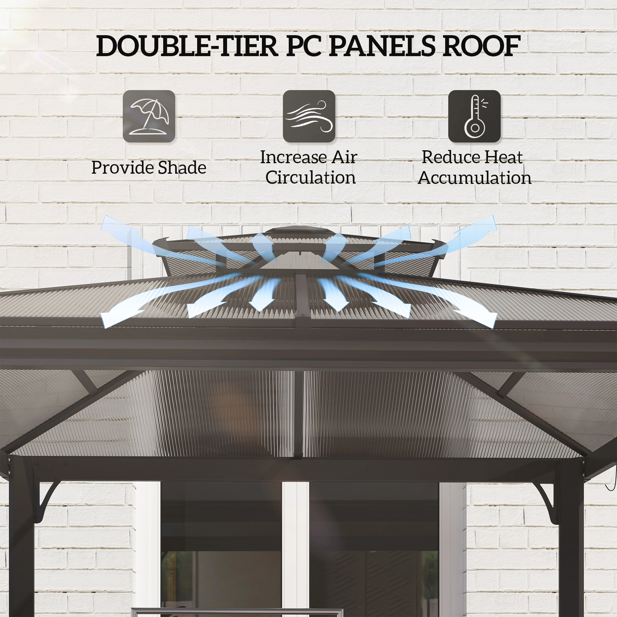 Outdoor Barbecue Cooking Pergola Grill Gazebo with Heater Bracket view 6