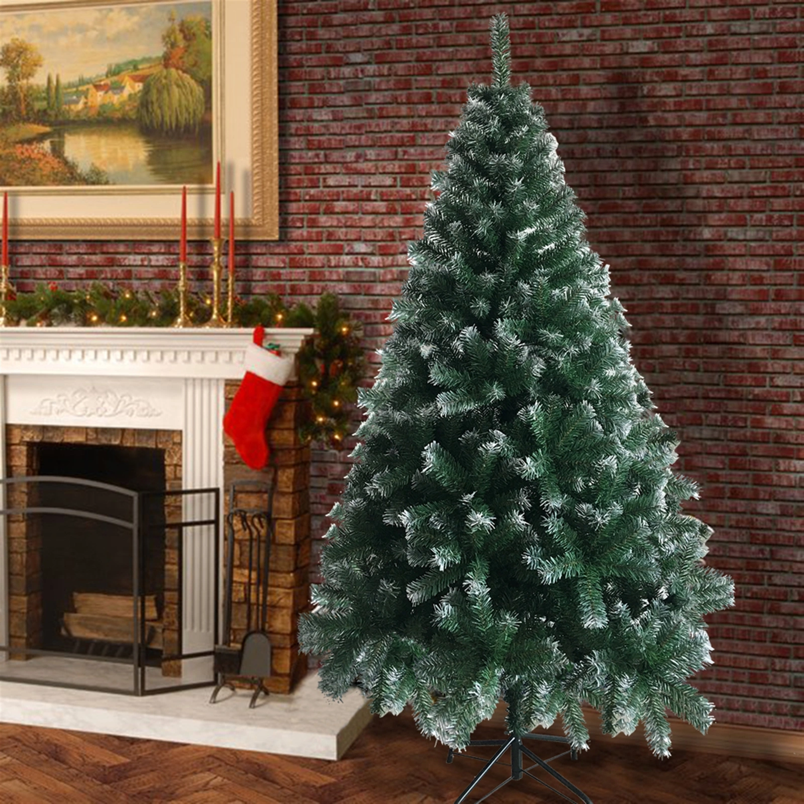 6FT Iron Leg White PVC 650 Branches Christmas Tree view 6